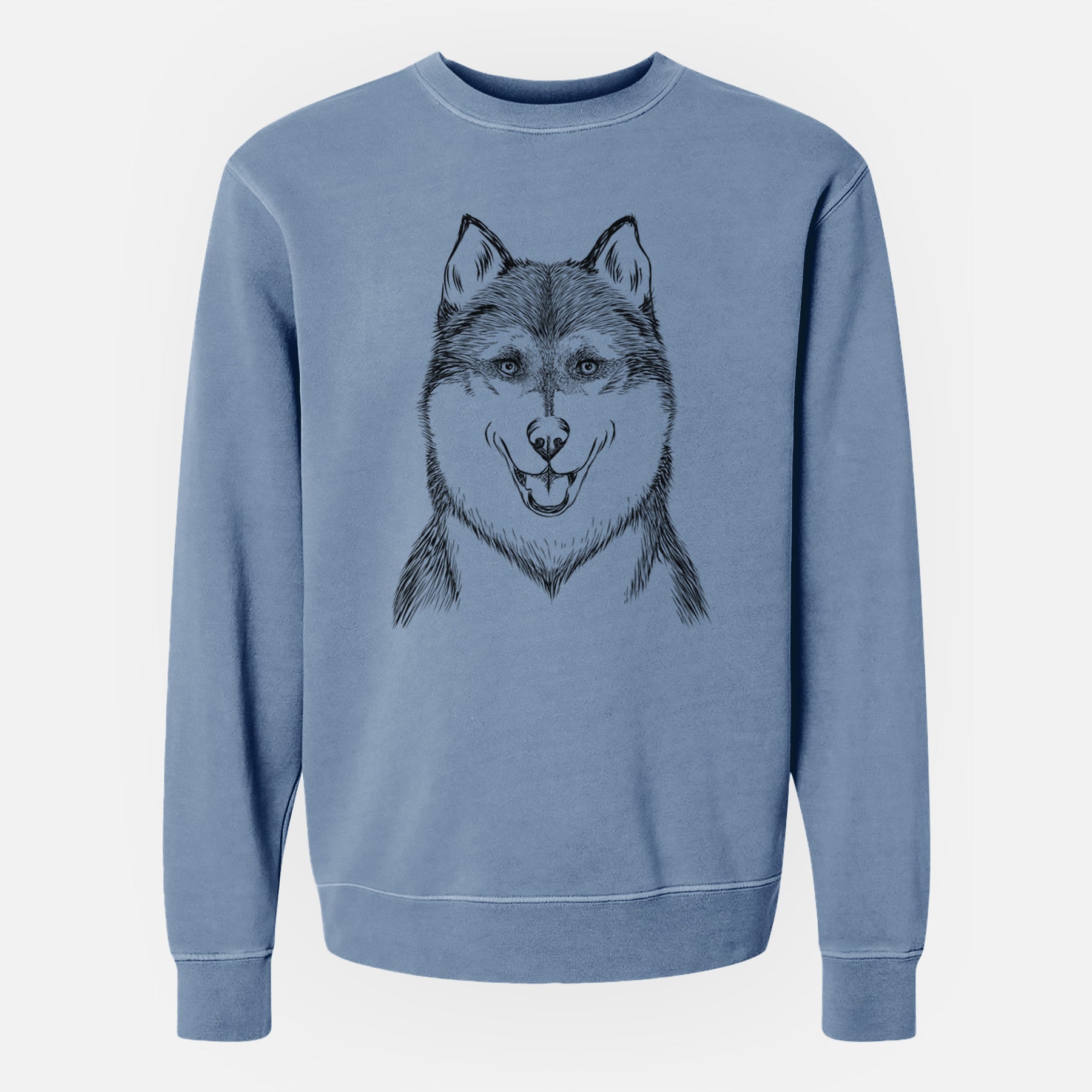 Bare Koda the Siberian Husky - Unisex Pigment Dyed Crew Sweatshirt