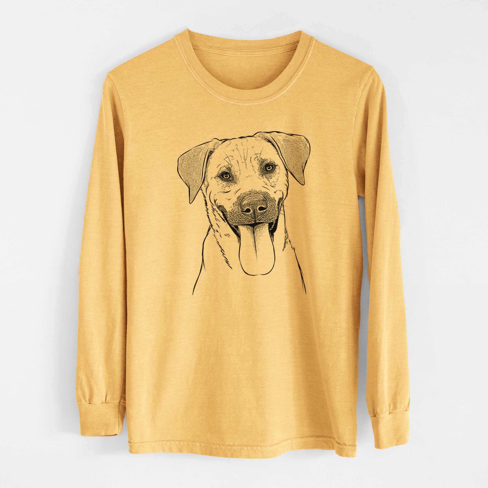 Bare Koda the Black Mouth Cur - Heavyweight 100% Cotton Long Sleeve