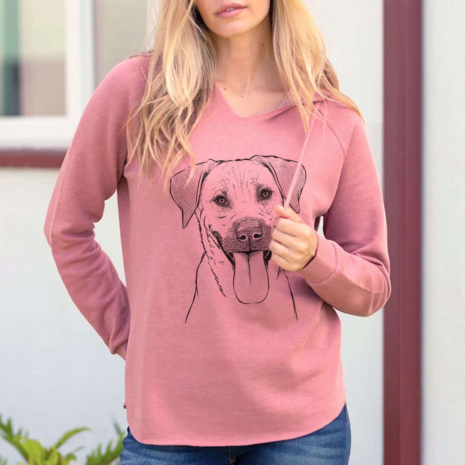 Bare Koda the Black Mouth Cur - Cali Wave Hooded Sweatshirt