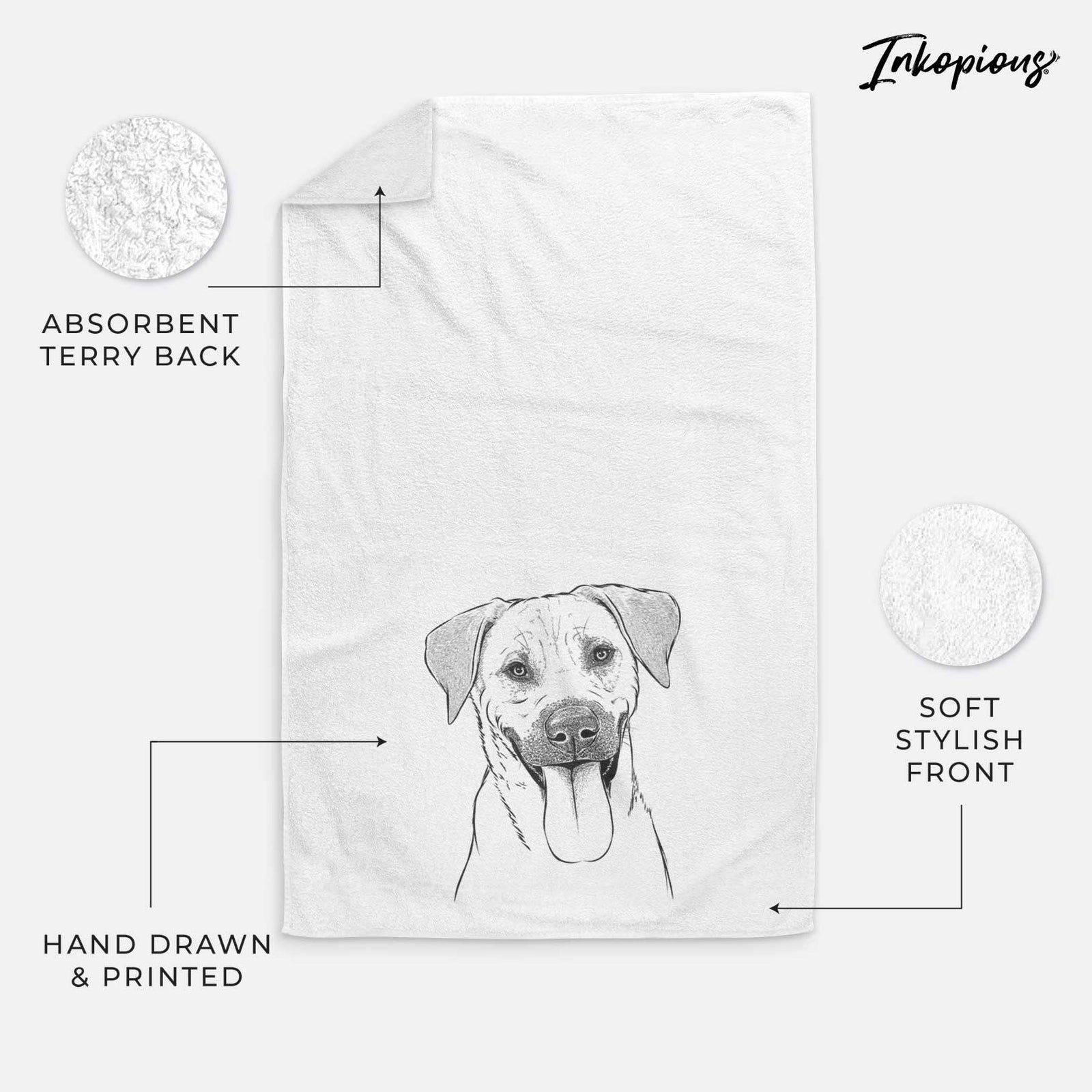 Koda the Black Mouth Cur Decorative Hand Towel