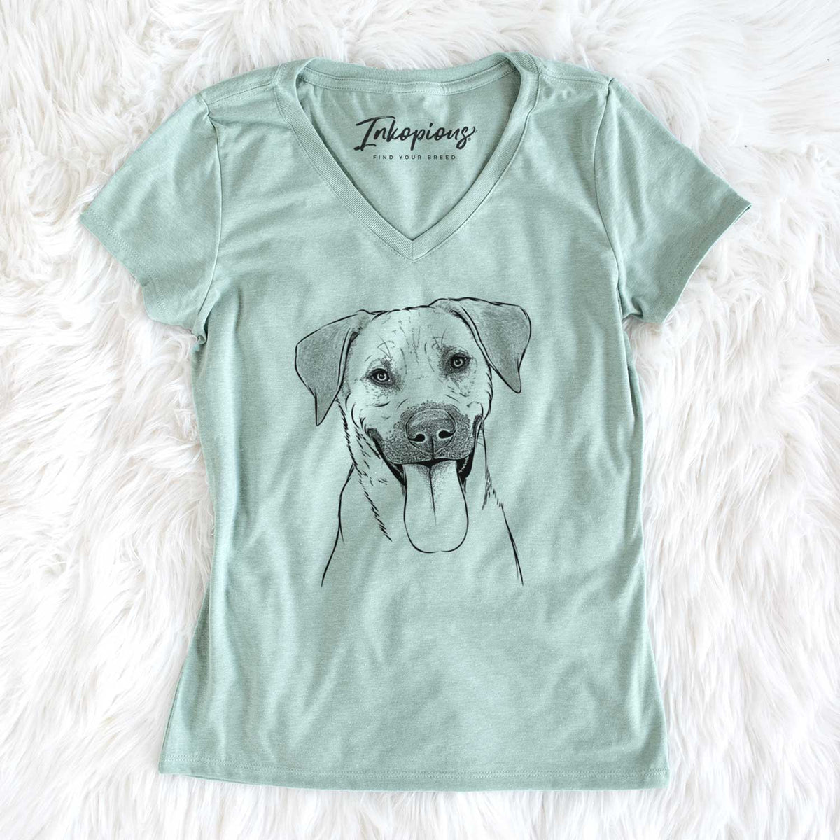 Bare Koda the Black Mouth Cur - Women&#39;s V-neck Shirt