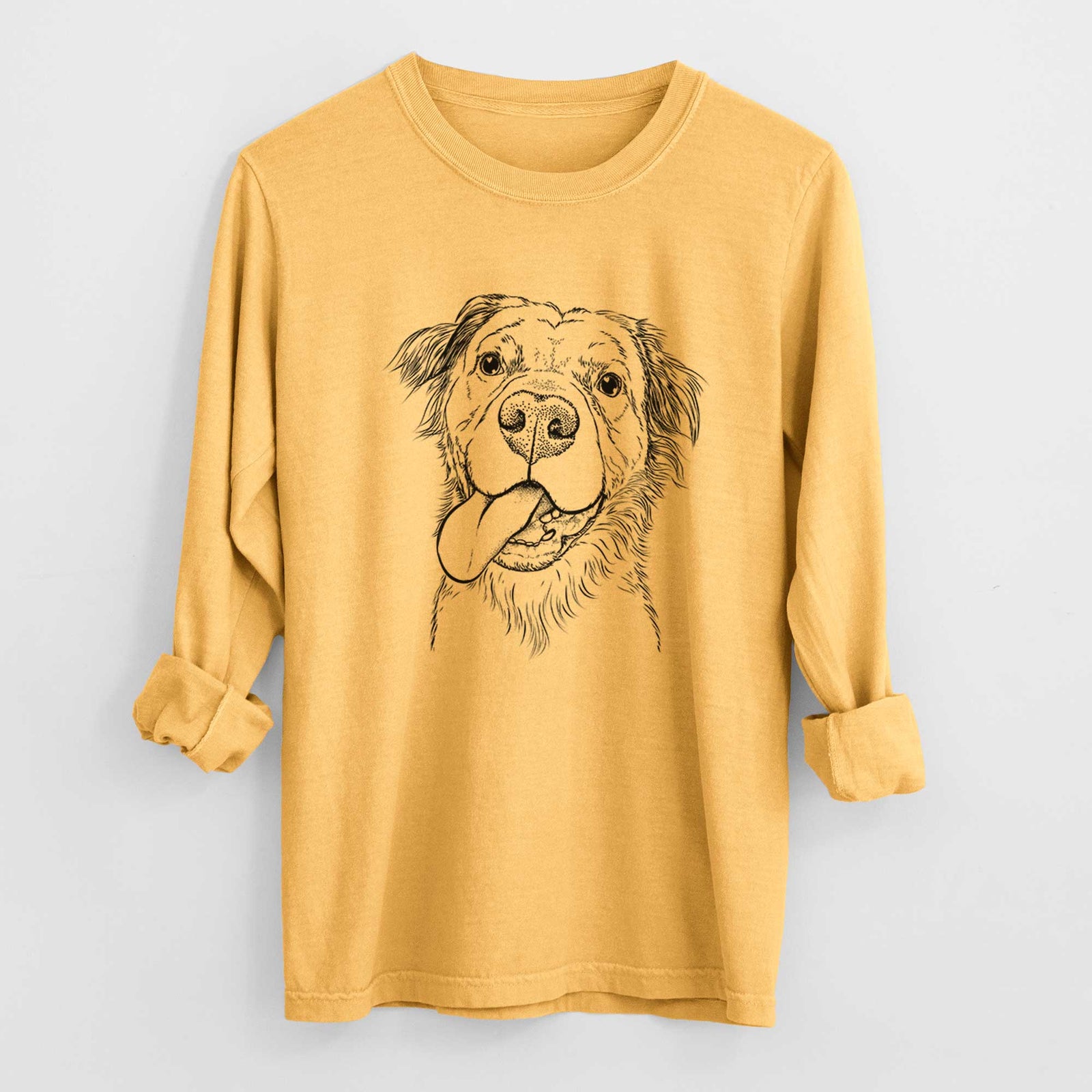 Bare Koda the Pitbull Chow Mix - Heavyweight 100% Cotton Long Sleeve