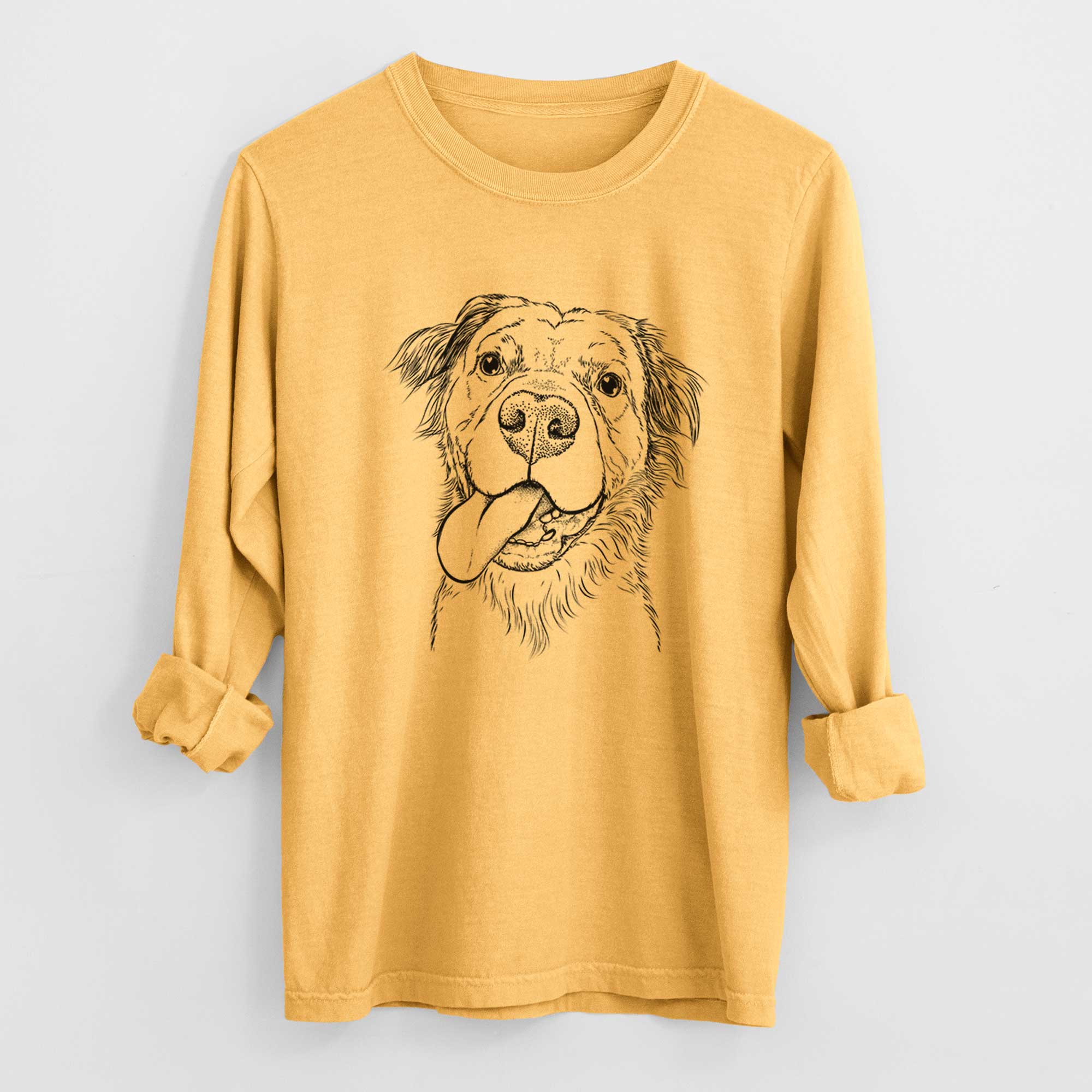 Bare Koda the Pitbull Chow Mix - Heavyweight 100% Cotton Long Sleeve