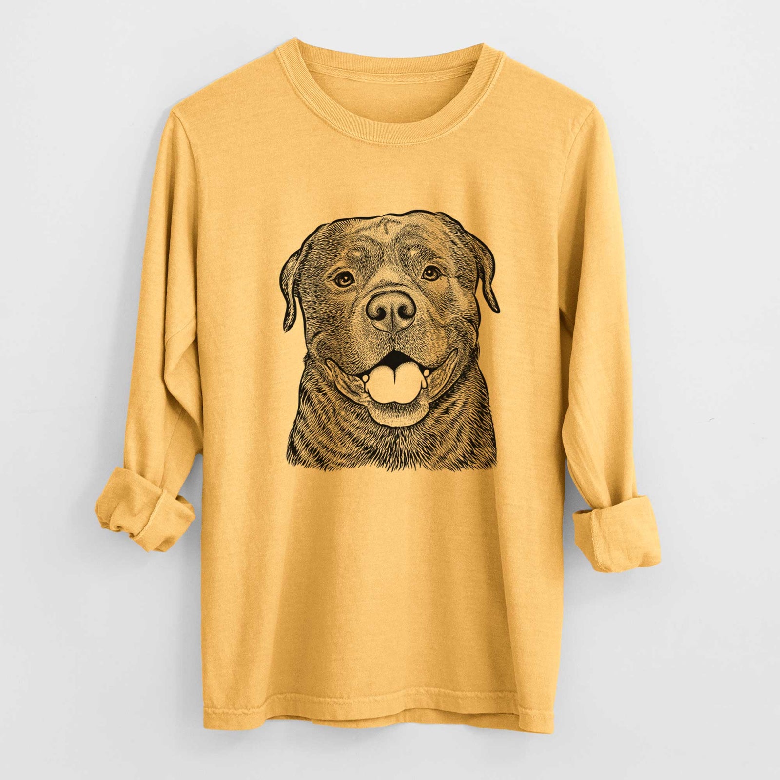 Bare Kojak the Rottweiler - Heavyweight 100% Cotton Long Sleeve