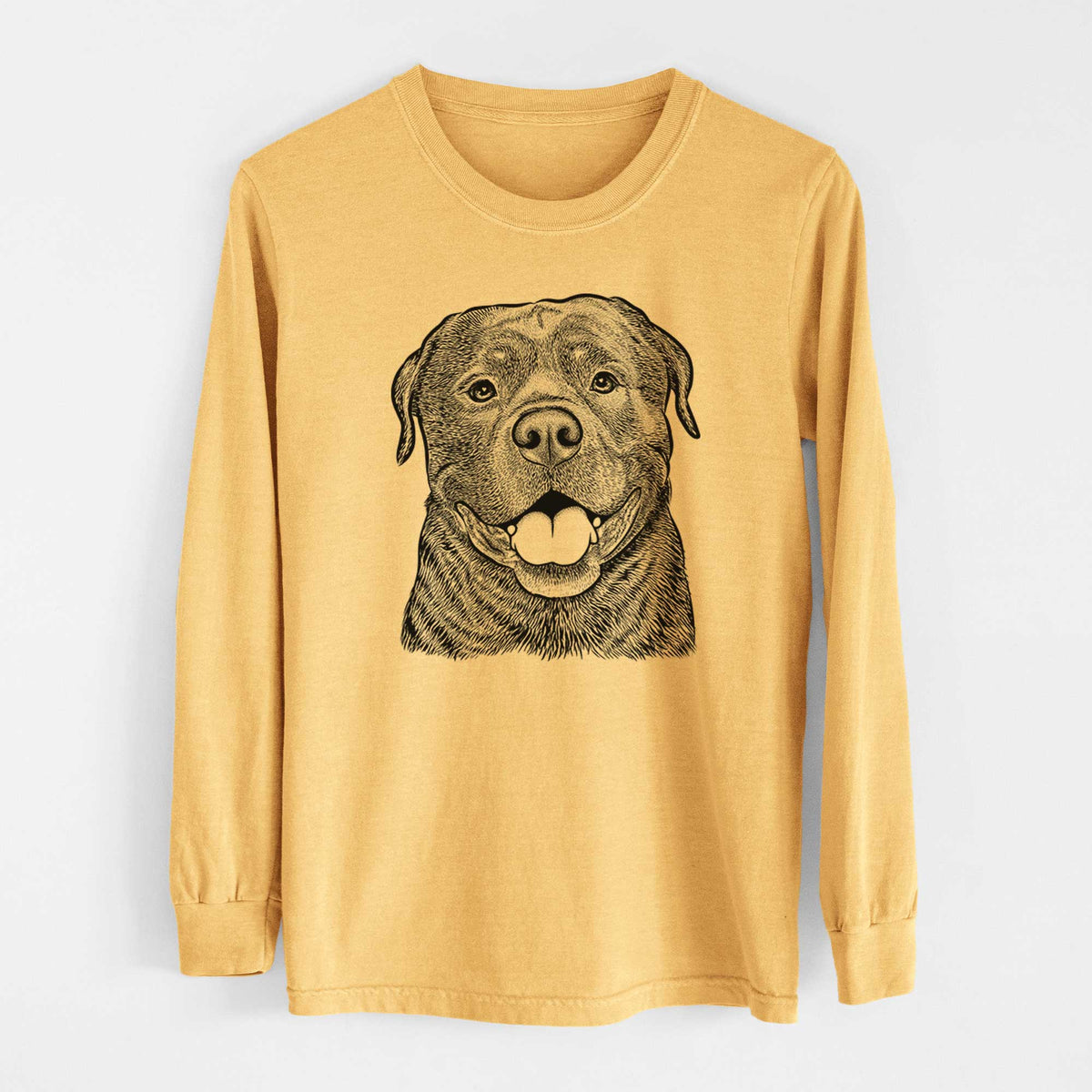 Bare Kojak the Rottweiler - Heavyweight 100% Cotton Long Sleeve
