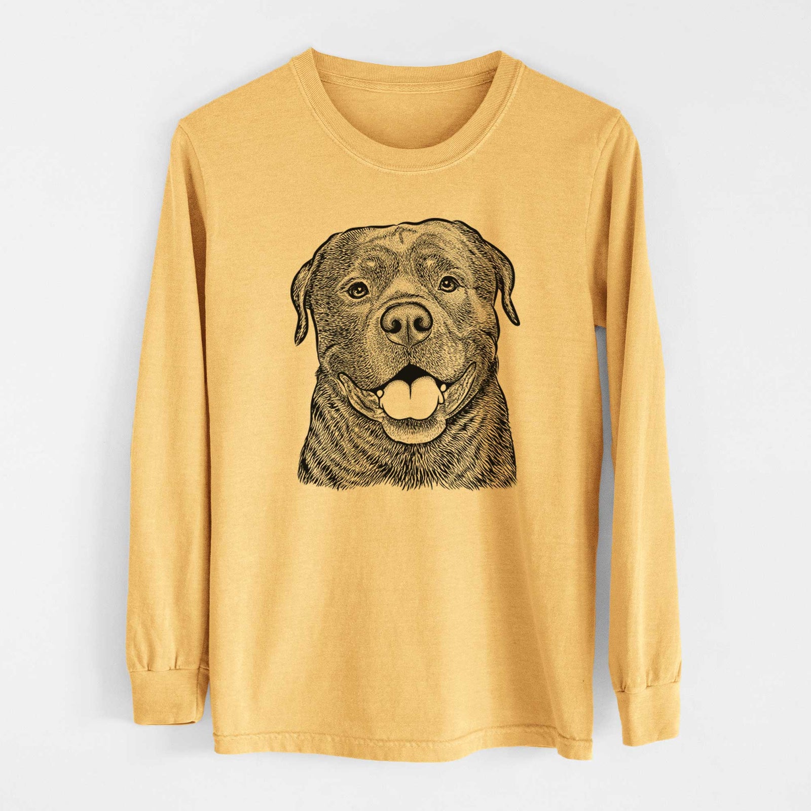 Bare Kojak the Rottweiler - Heavyweight 100% Cotton Long Sleeve