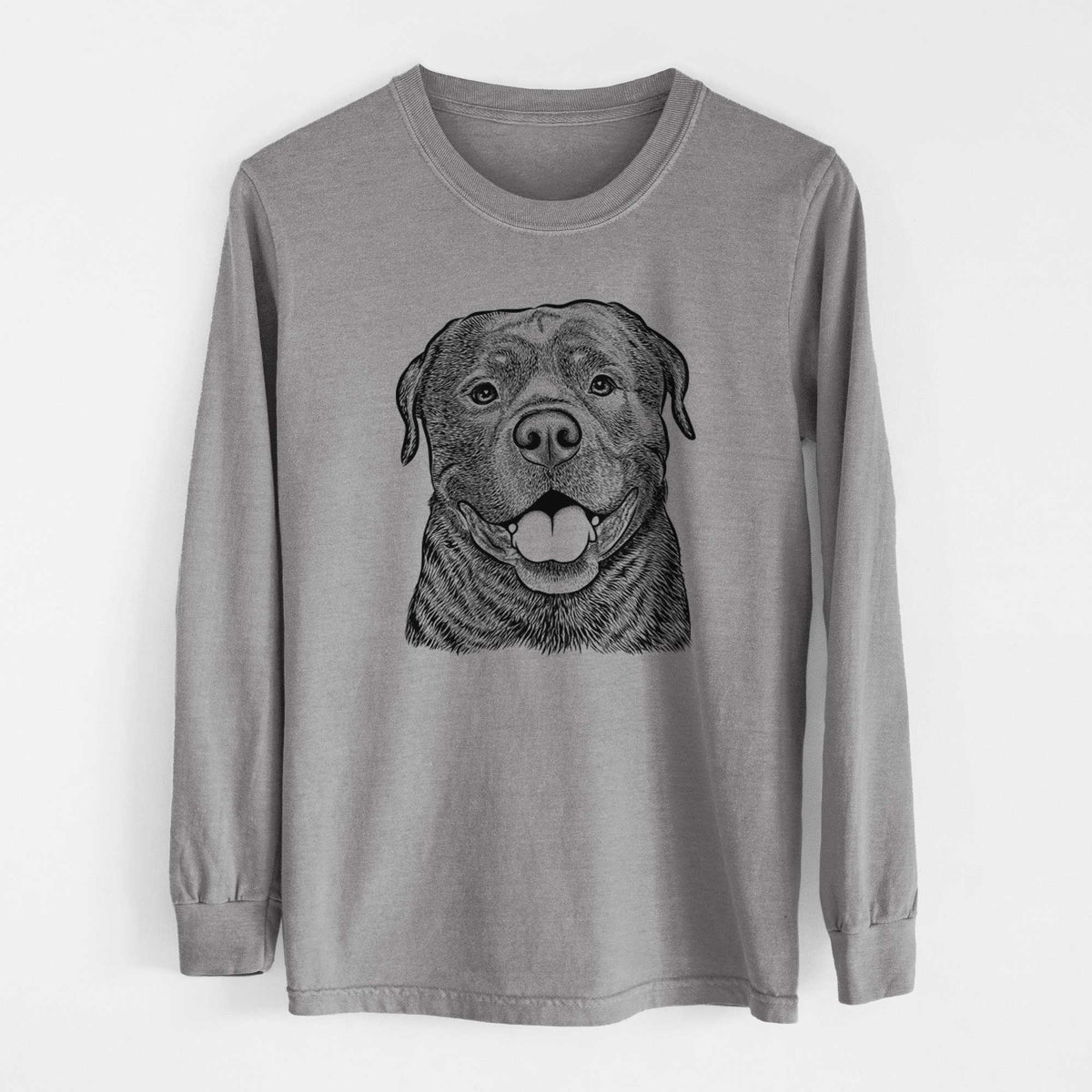 Bare Kojak the Rottweiler - Heavyweight 100% Cotton Long Sleeve
