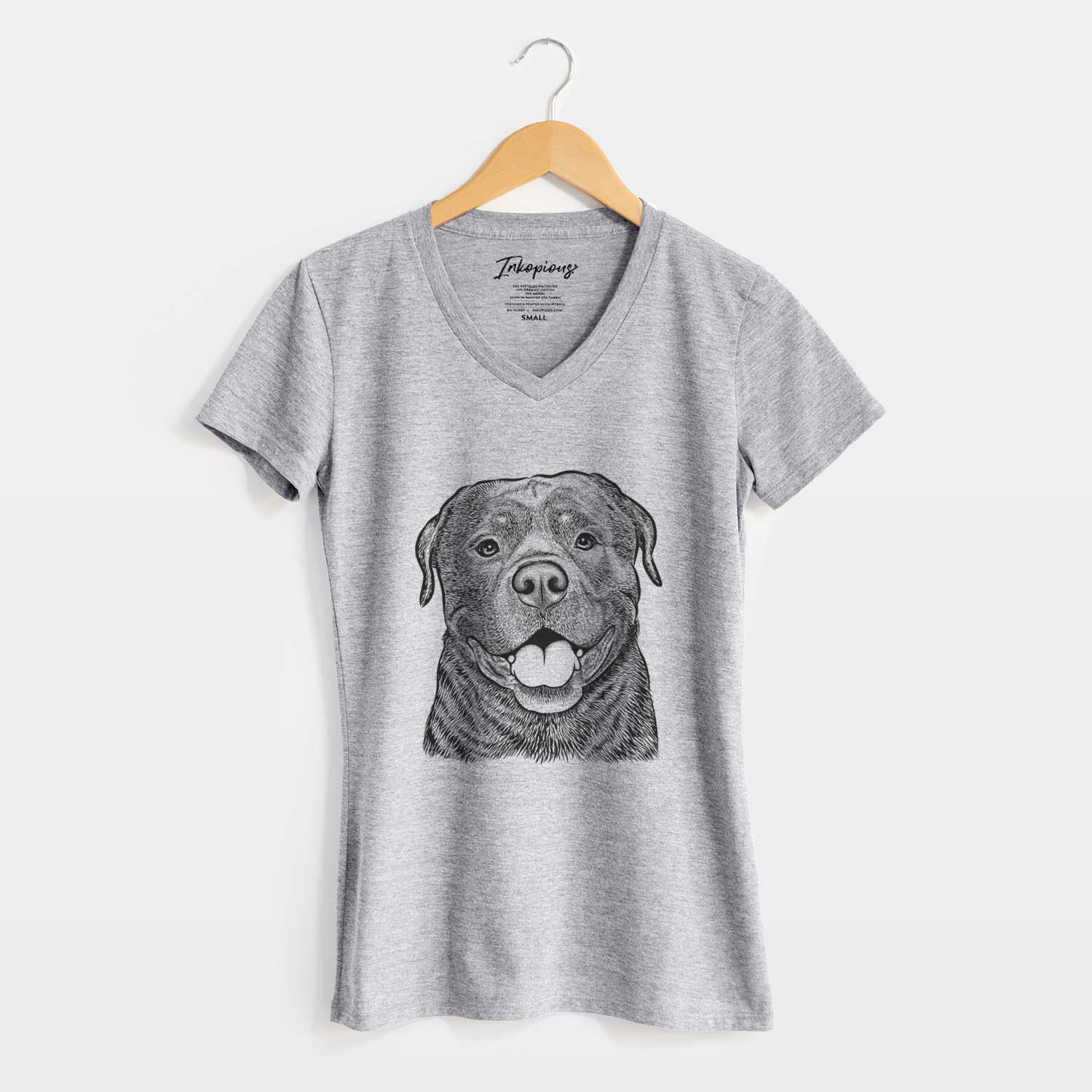 Bare Kojak the Rottweiler - Women's V-neck Shirt