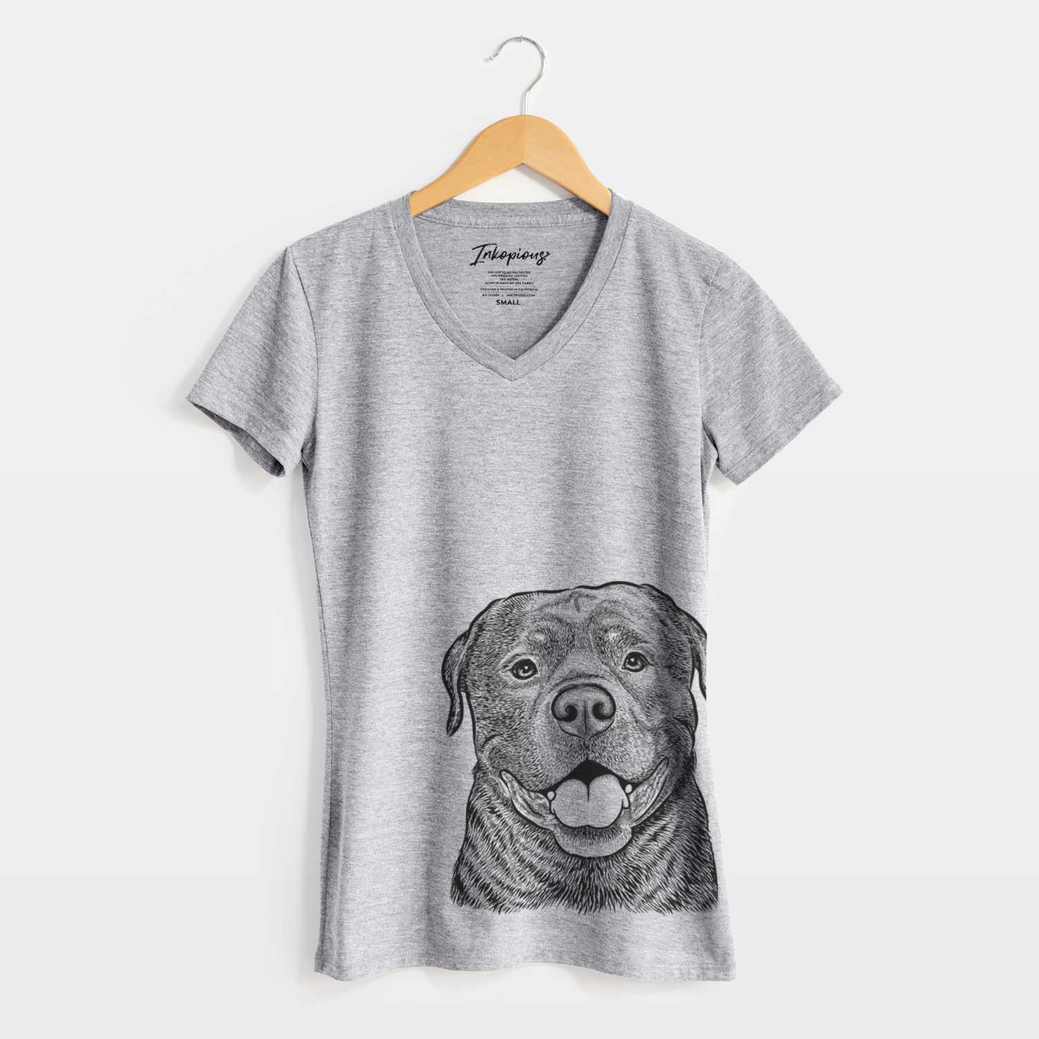 Bare Kojak the Rottweiler - Women's V-neck Shirt