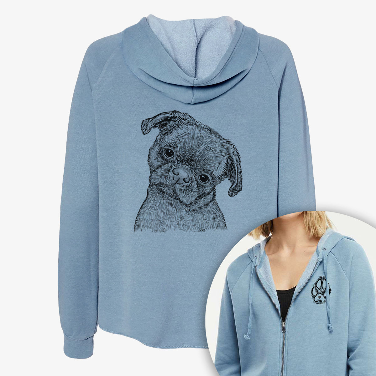 Koko the Shih Tzu - Women&#39;s Cali Wave Zip-Up Sweatshirt