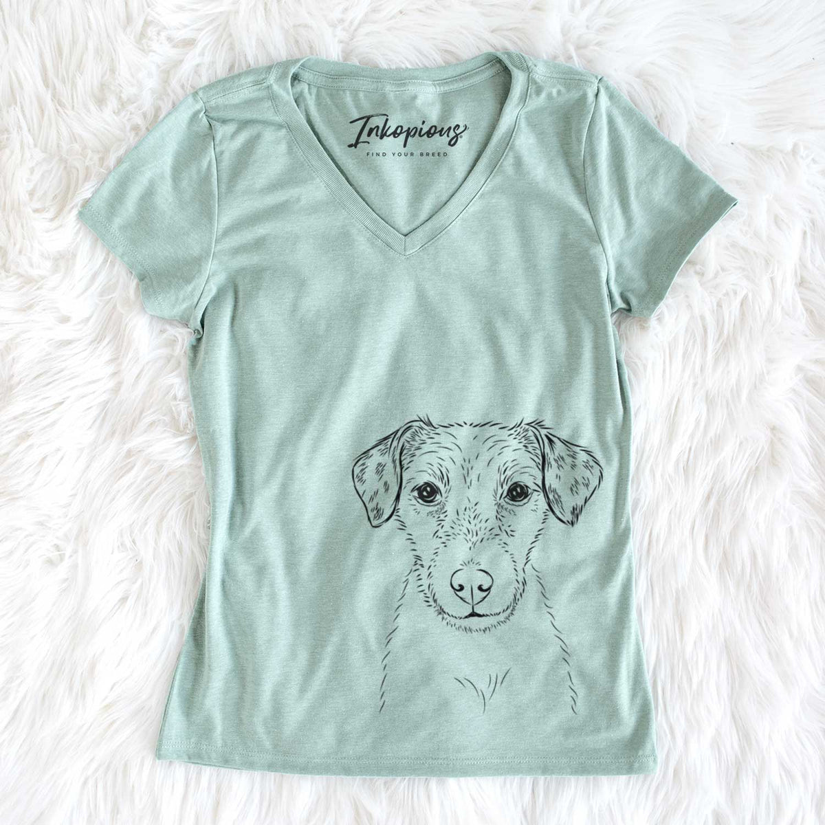 Bare Kozmo the Jack Russell Terrier - Women's V-neck Shirt