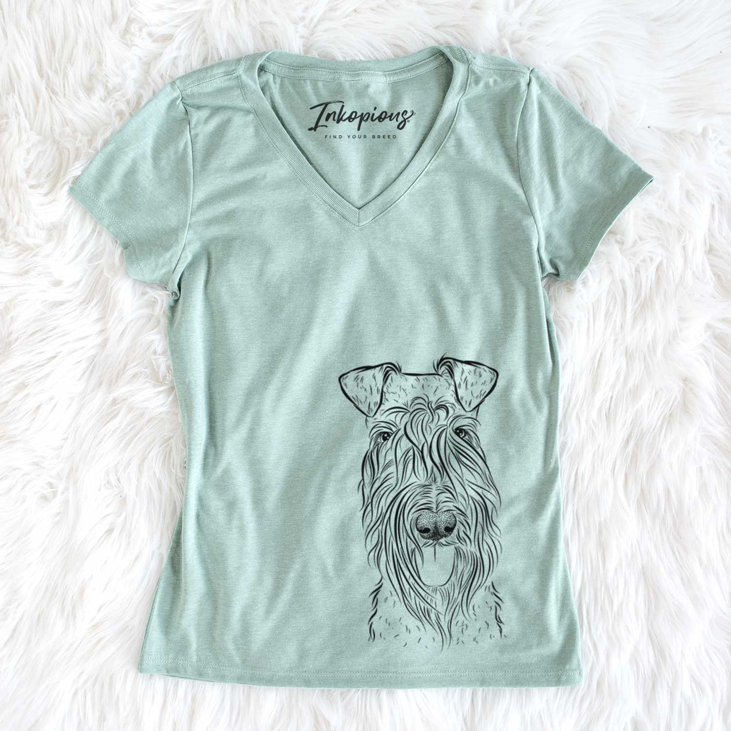 Bare Kricket the Kerry Blue Terrier - Women's V-neck Shirt