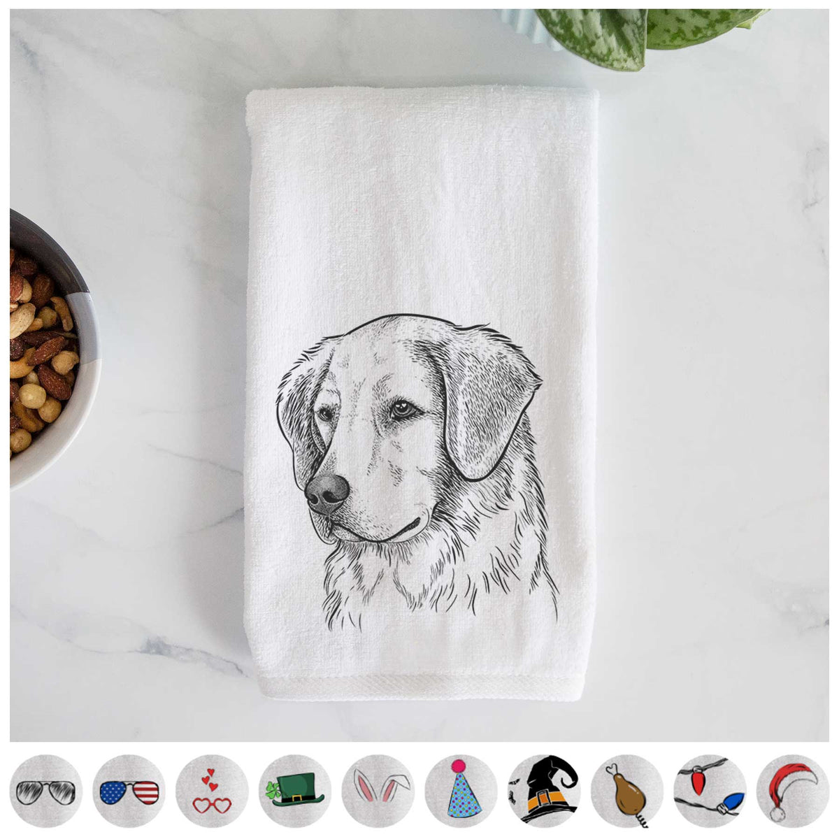 Kula the Golden Retriever Decorative Hand Towel