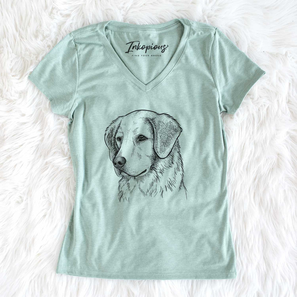 Bare Kula the Golden Retriever - Women&#39;s V-neck Shirt