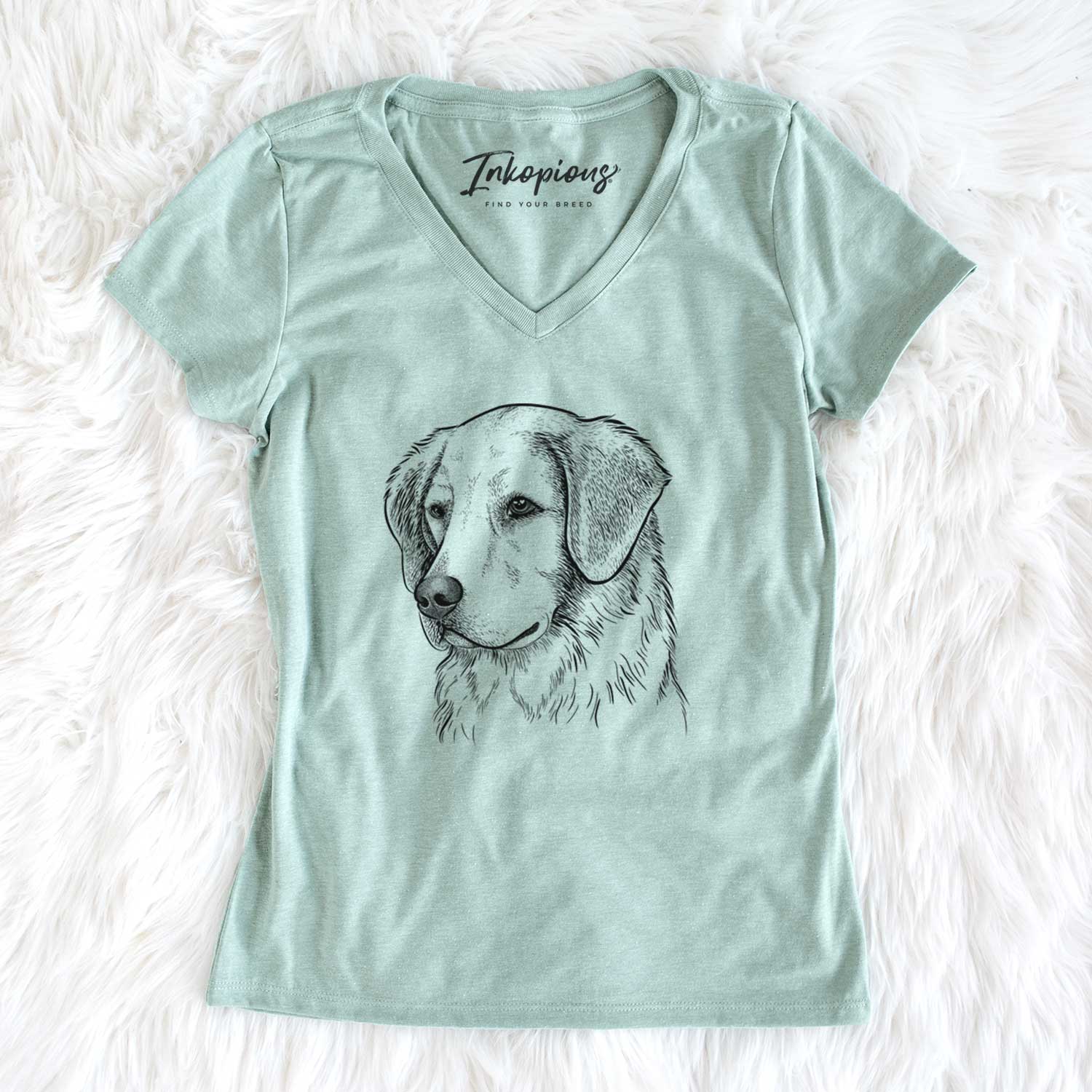 Bare Kula the Golden Retriever - Women's V-neck Shirt