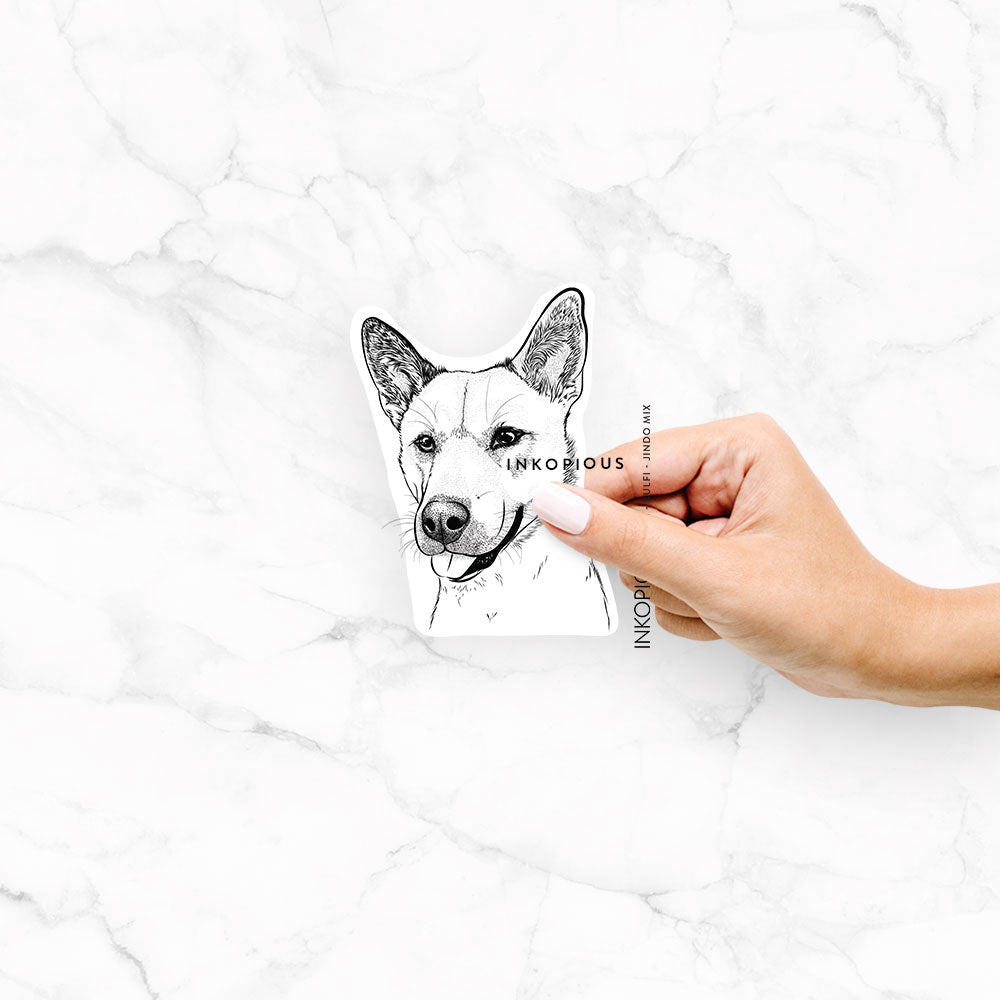 Kulfi the Jindo Shiba Inu Mix - Decal Sticker
