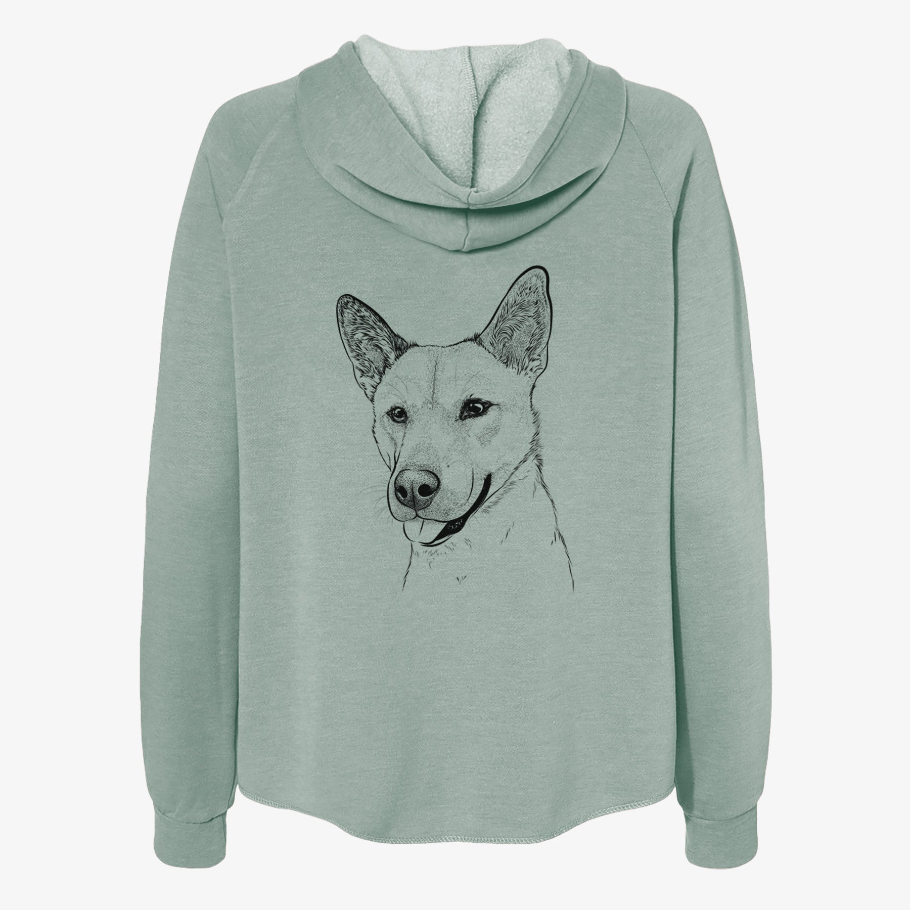 Kulfi the Jindo Shiba Inu Mix - Women's Cali Wave Zip-Up Sweatshirt