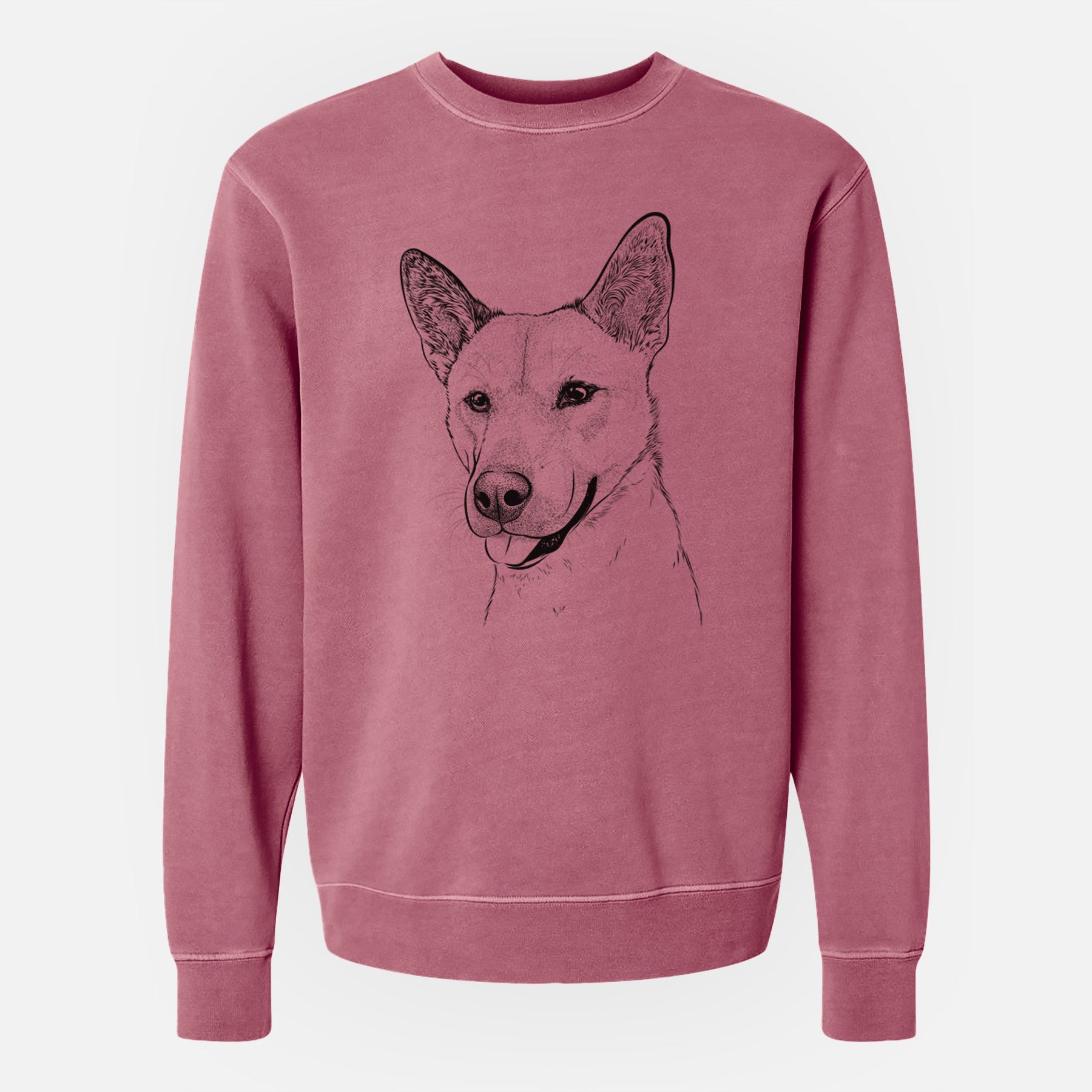 Bare Kulfi the Jindo Shiba Inu Mix - Unisex Pigment Dyed Crew Sweatshirt