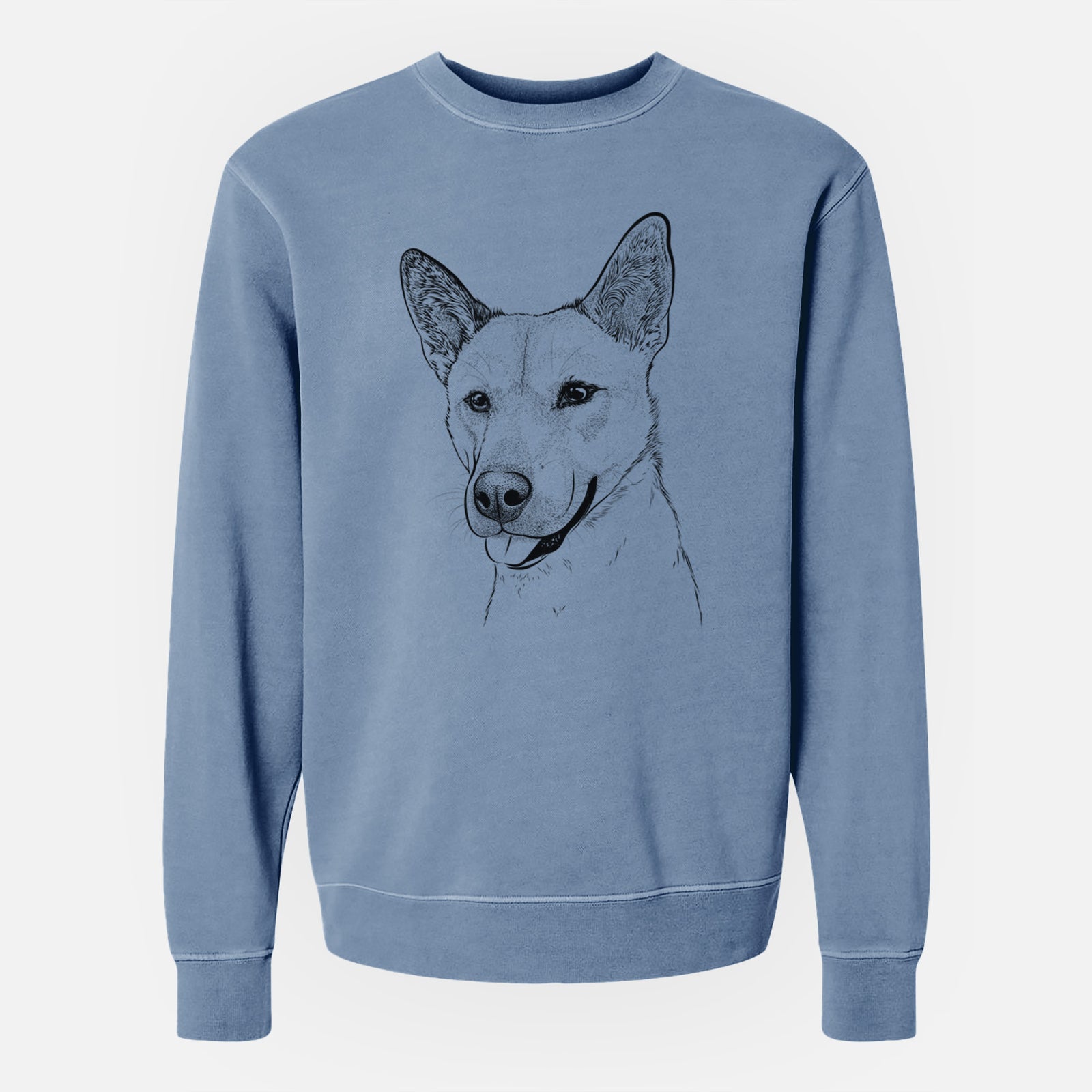 Bare Kulfi the Jindo Shiba Inu Mix - Unisex Pigment Dyed Crew Sweatshirt