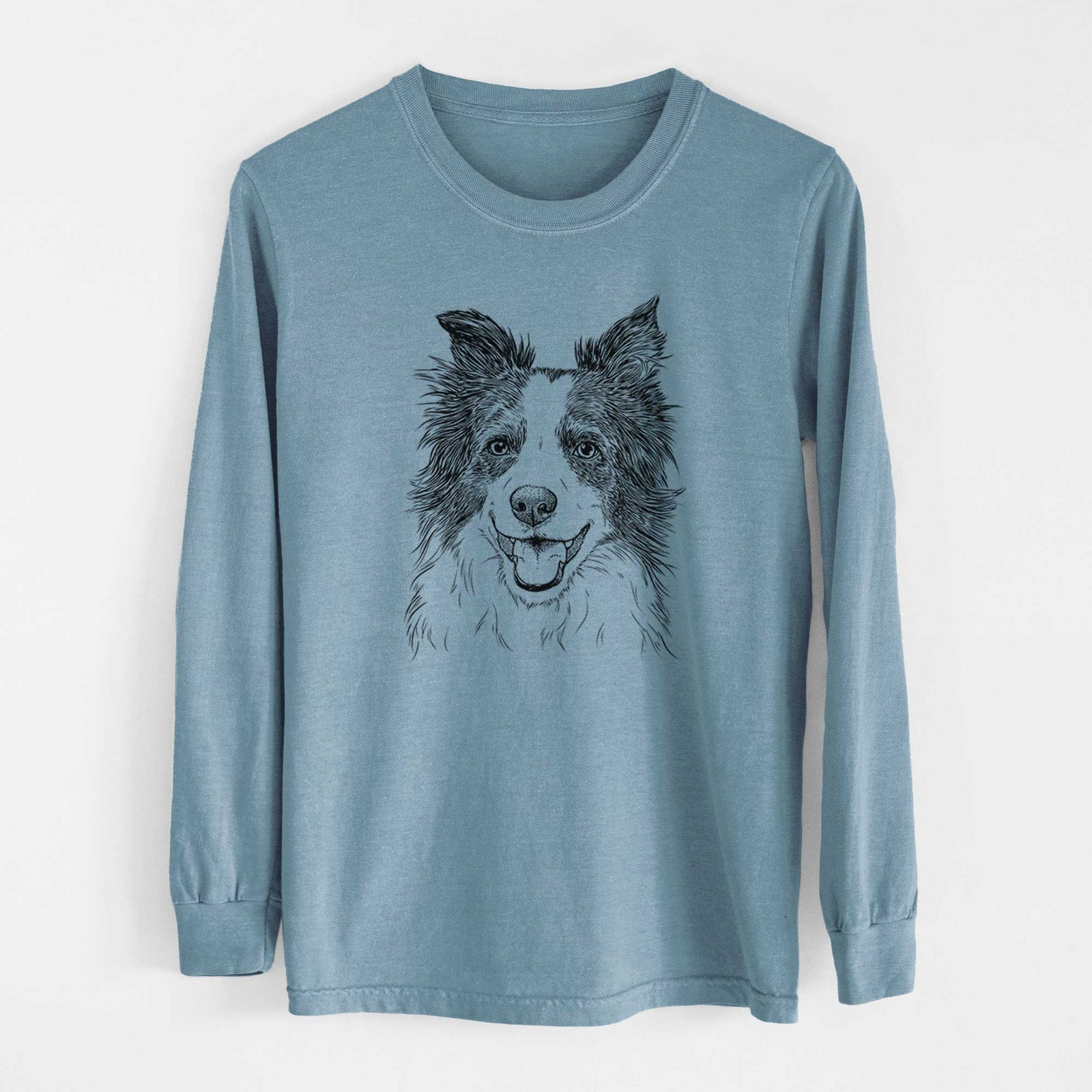 Bare Kylee the Border Collie - Heavyweight 100% Cotton Long Sleeve