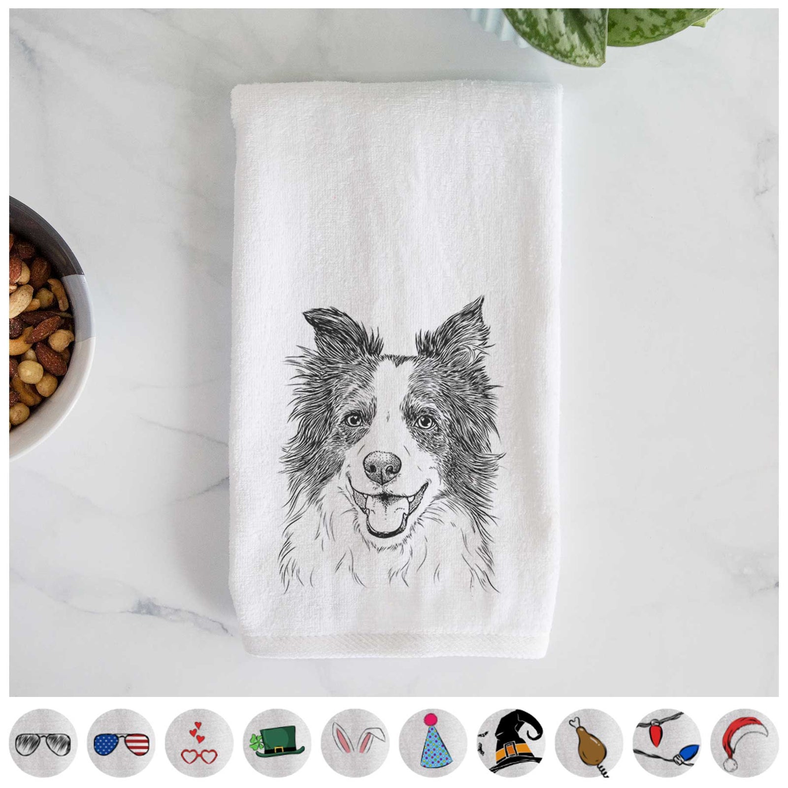 Kylee the Border Collie Decorative Hand Towel