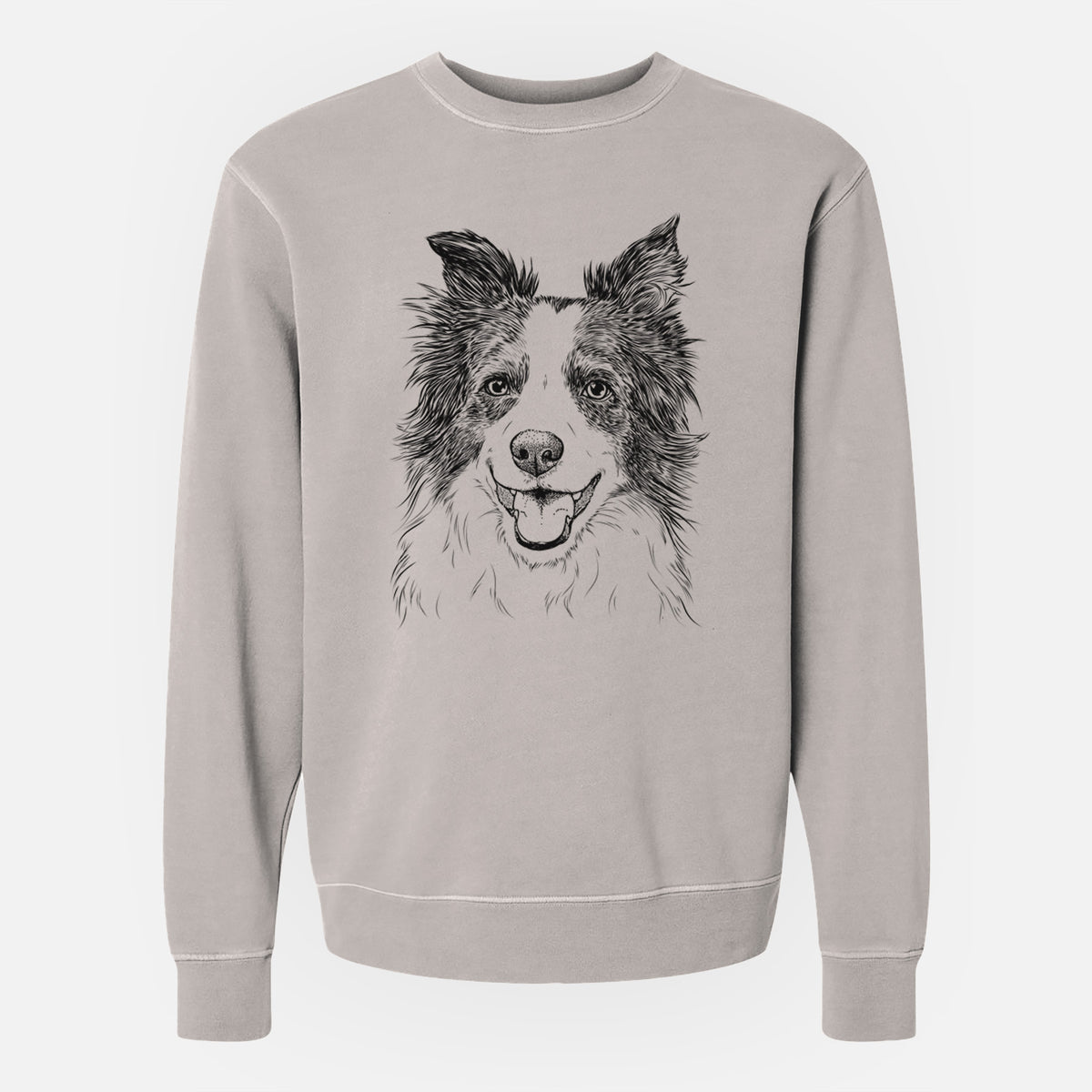 Bare Kylee the Border Collie - Unisex Pigment Dyed Crew Sweatshirt