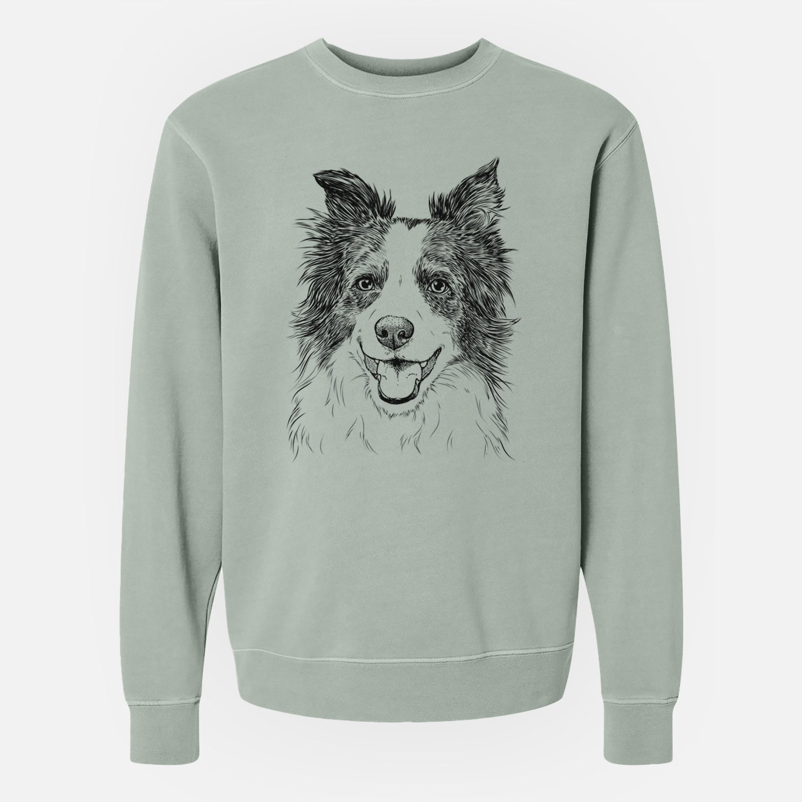 Bare Kylee the Border Collie - Unisex Pigment Dyed Crew Sweatshirt