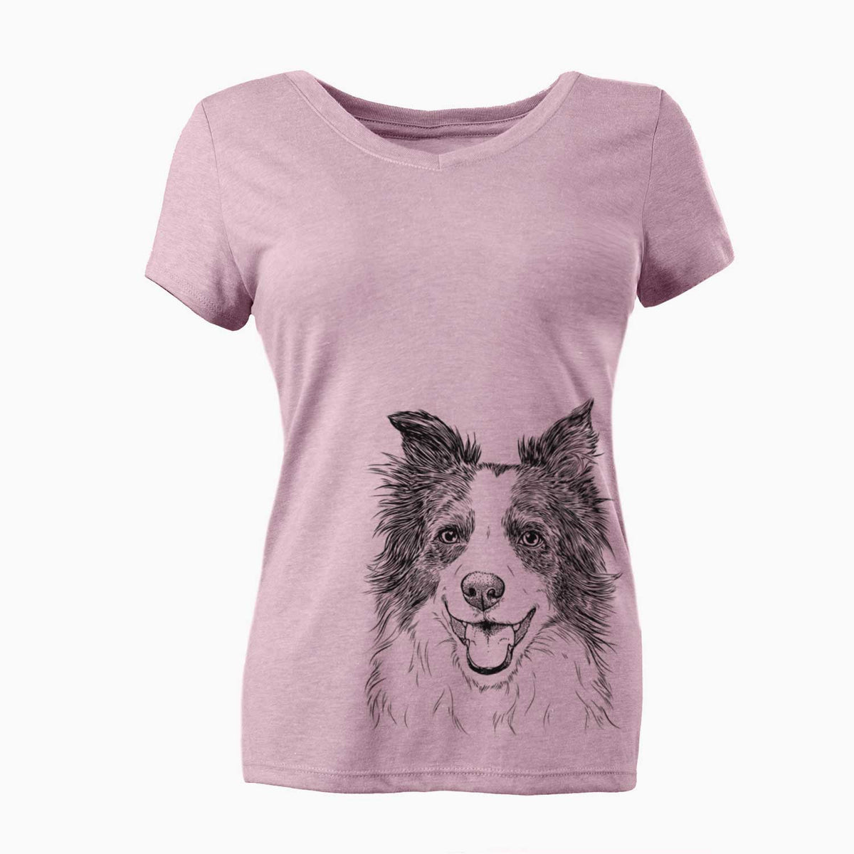 Bare Kylee the Border Collie - Women's V-neck Shirt