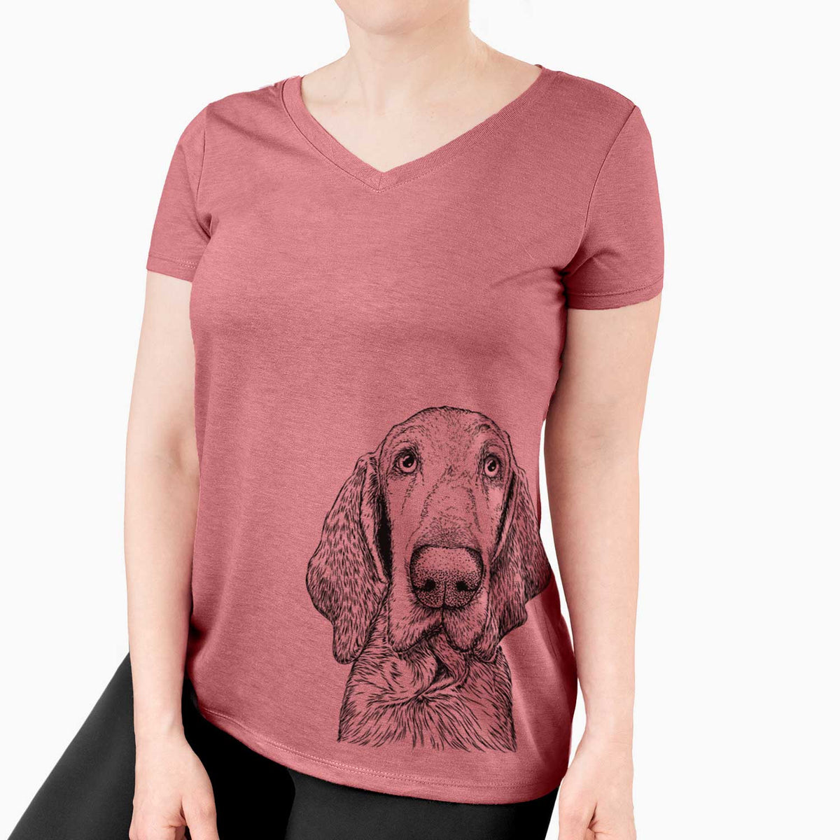 Bare Kylie the Bracco Italiano - Women's V-neck Shirt