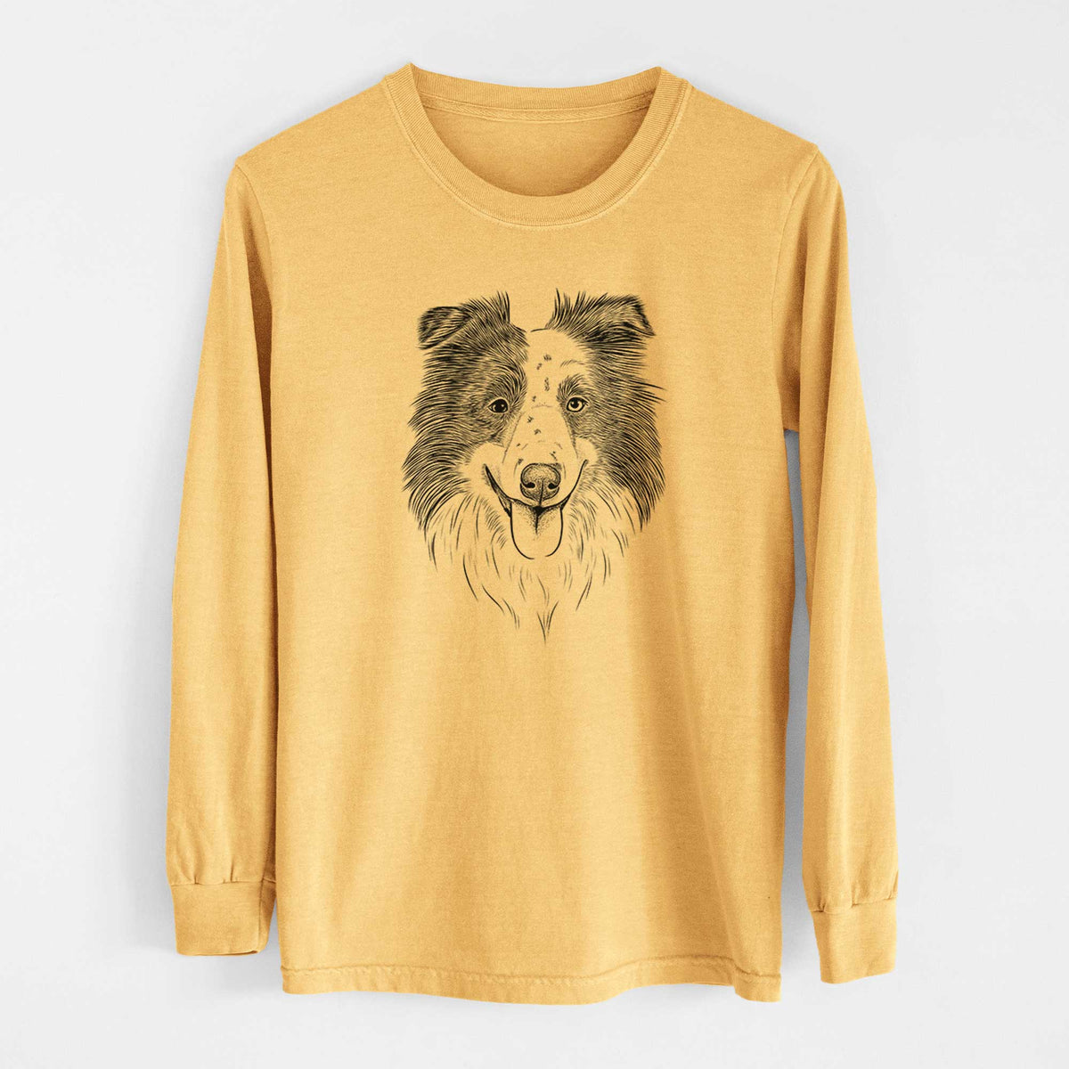 Bare Lady Bug the Border Collie - Heavyweight 100% Cotton Long Sleeve