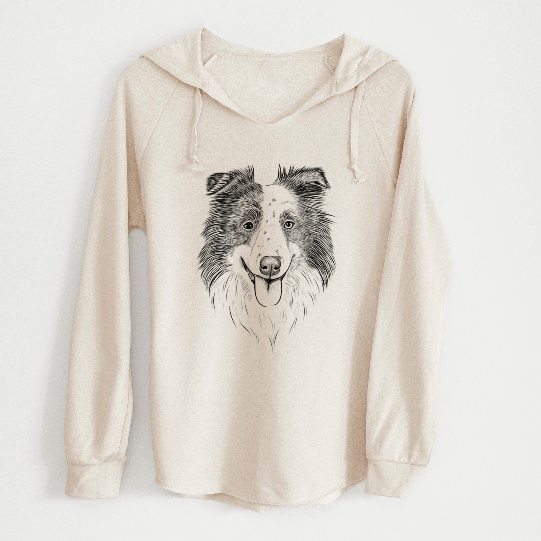 Bare Lady Bug the Border Collie - Cali Wave Hooded Sweatshirt