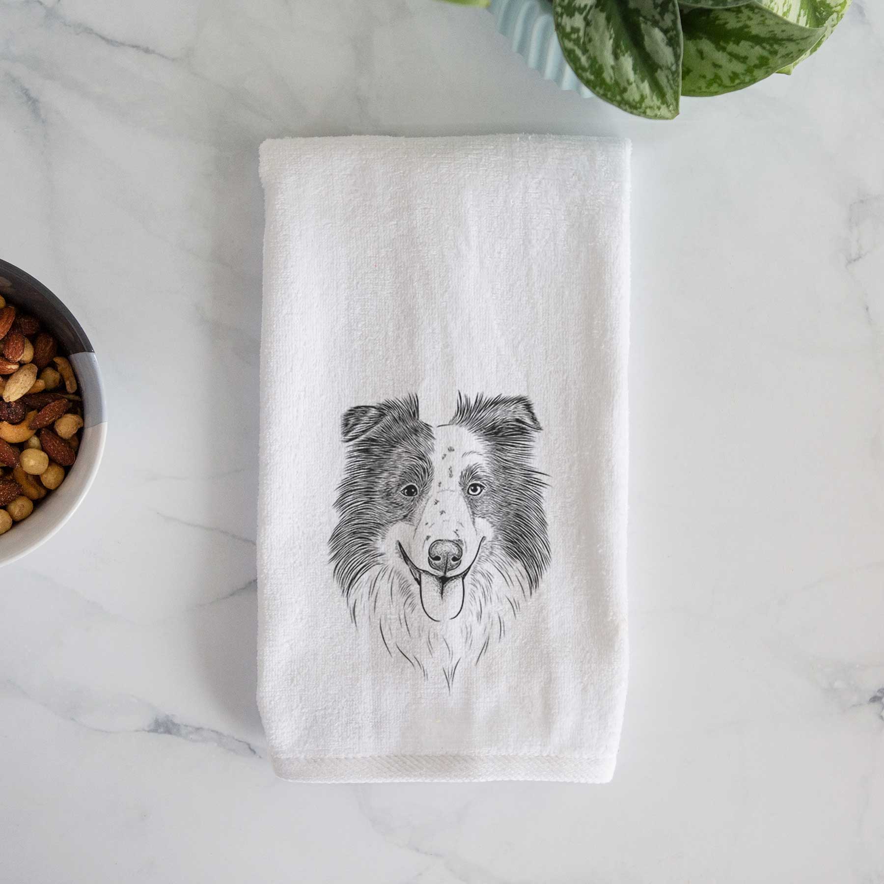 Lady Bug the Border Collie Decorative Hand Towel