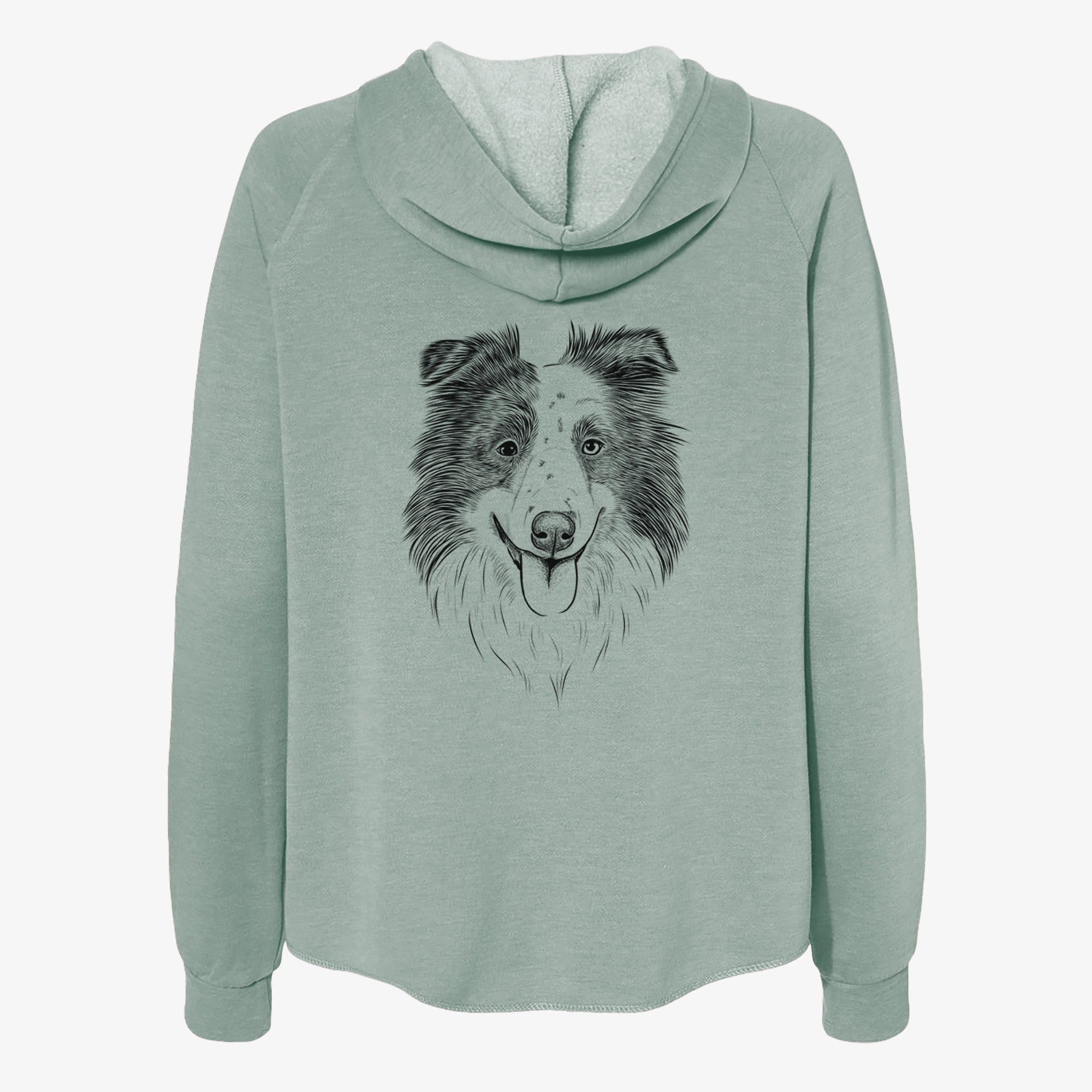 Lady Bug the Border Collie - Women's Cali Wave Zip-Up Sweatshirt