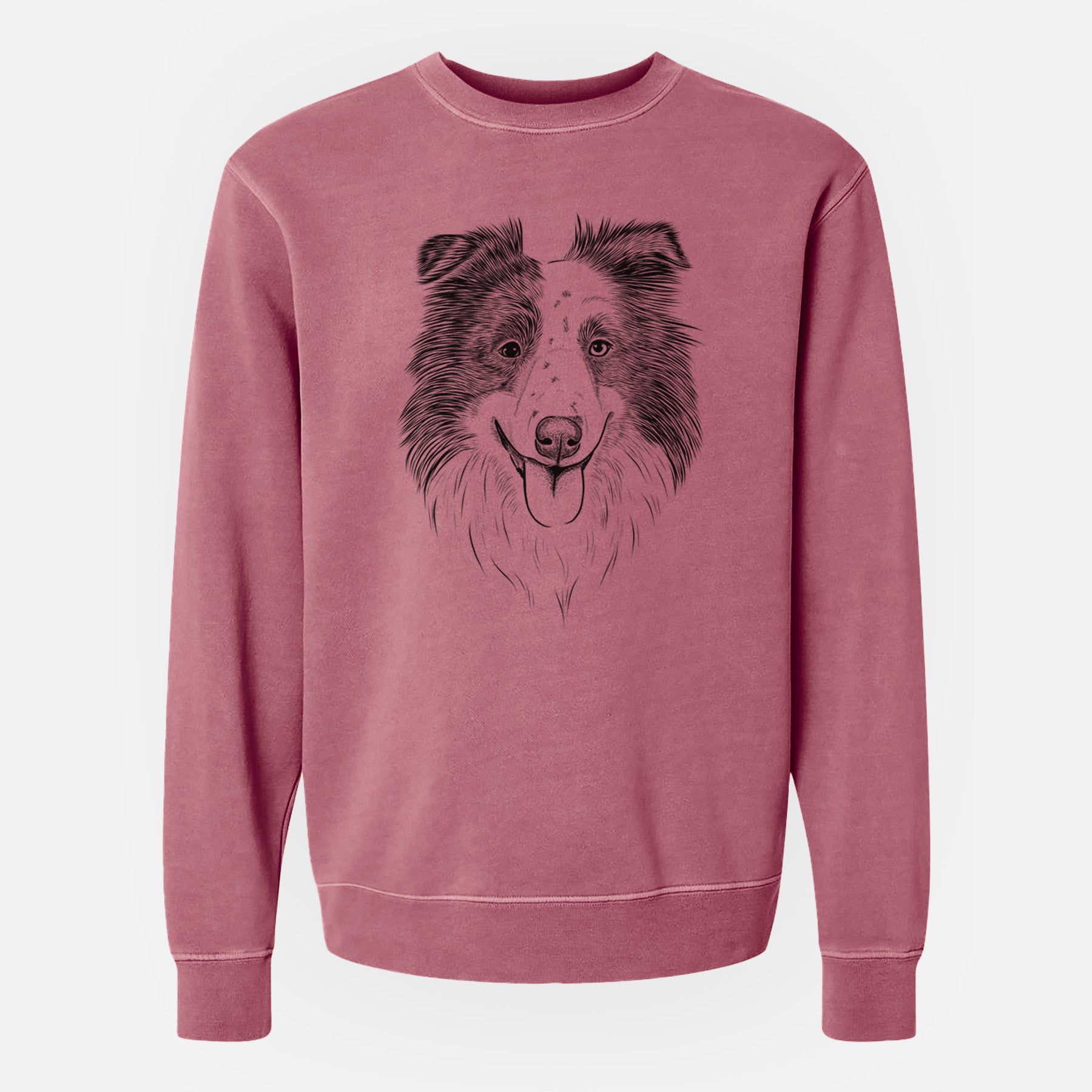 Bare Lady Bug the Border Collie - Unisex Pigment Dyed Crew Sweatshirt