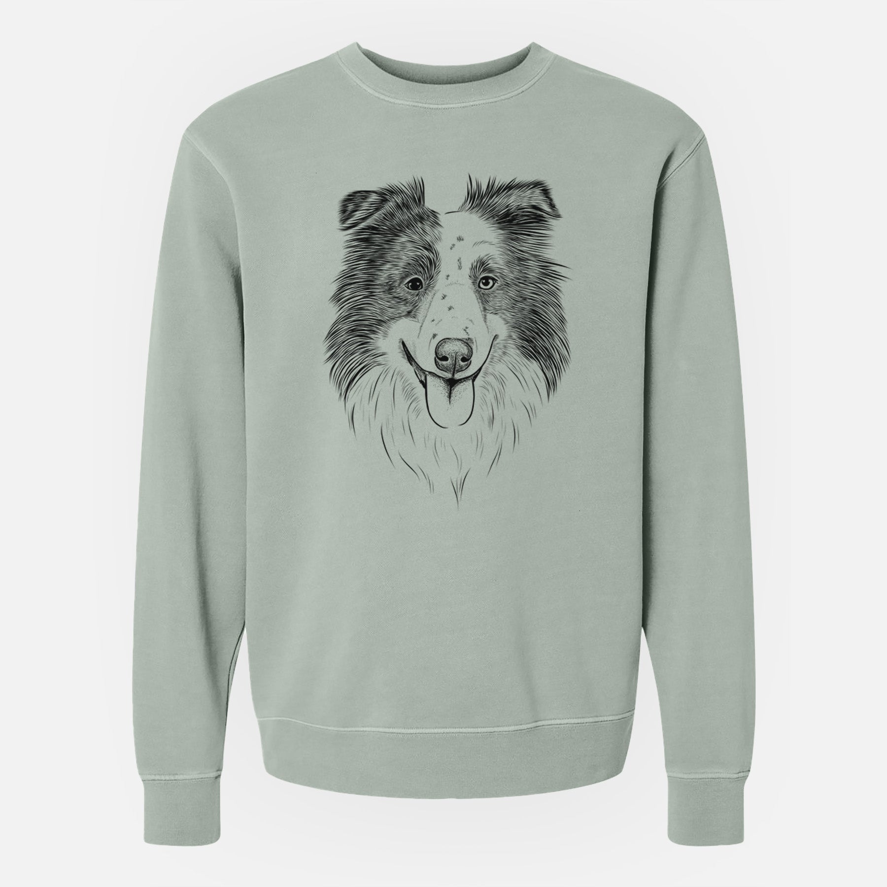 Bare Lady Bug the Border Collie - Unisex Pigment Dyed Crew Sweatshirt