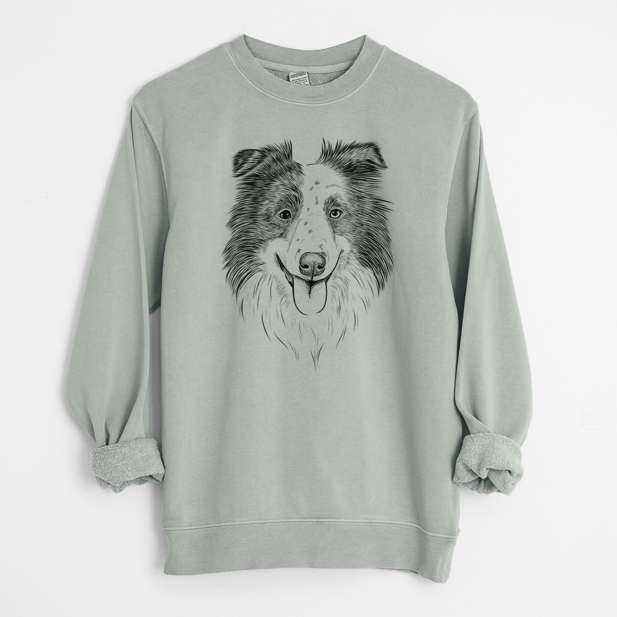 Bare Lady Bug the Border Collie - Unisex Pigment Dyed Crew Sweatshirt