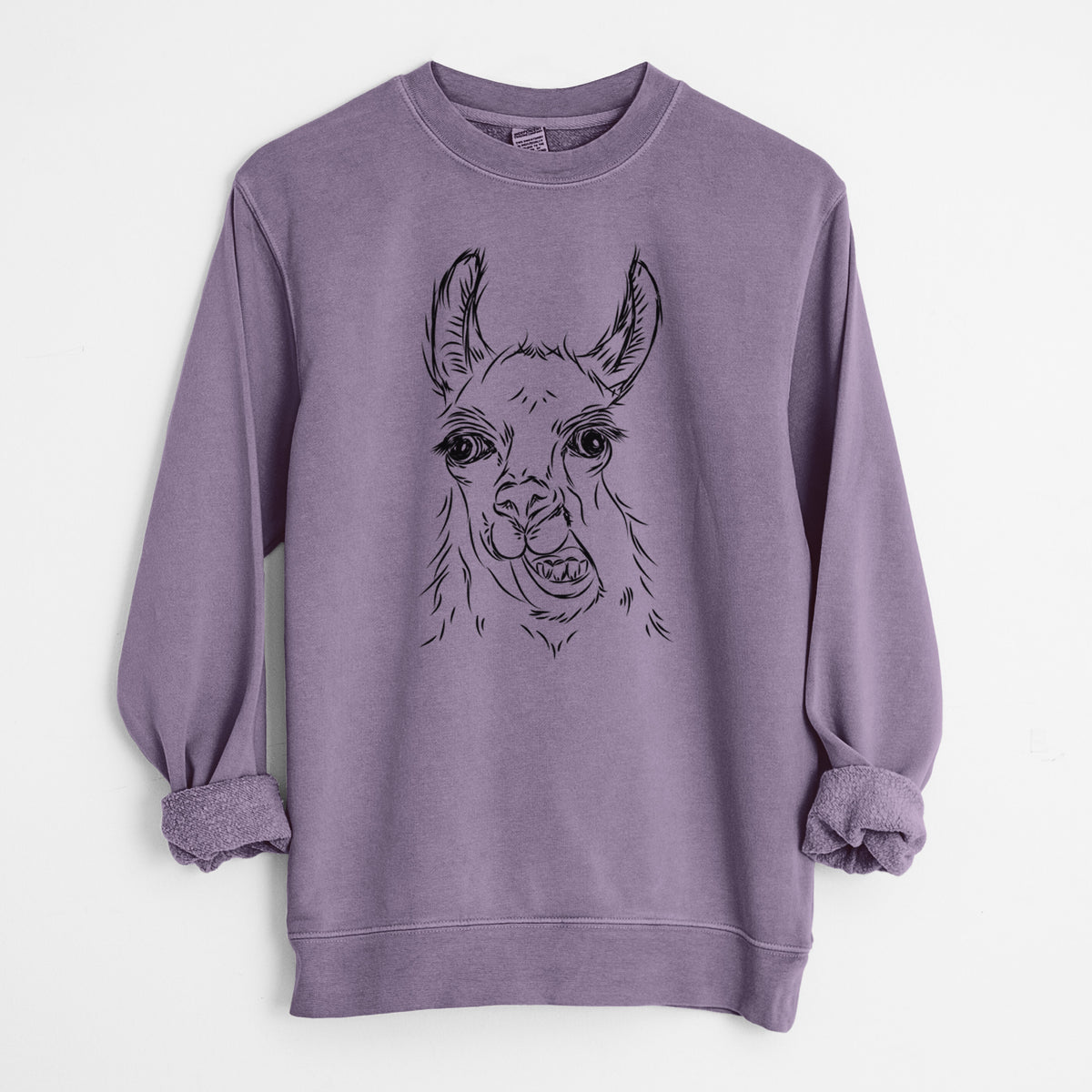 Bare Larry the Llama - Unisex Pigment Dyed Crew Sweatshirt