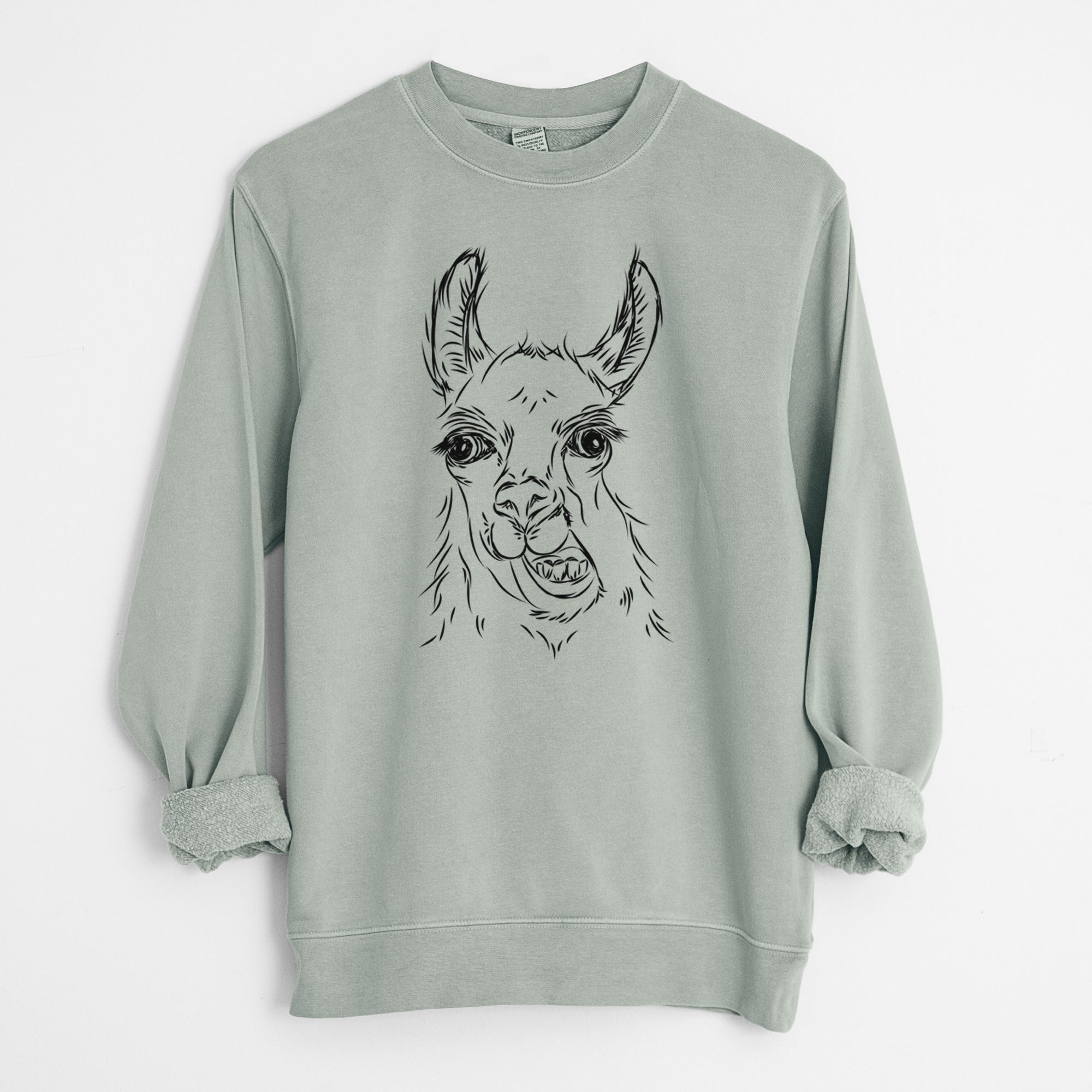 Bare Larry the Llama - Unisex Pigment Dyed Crew Sweatshirt