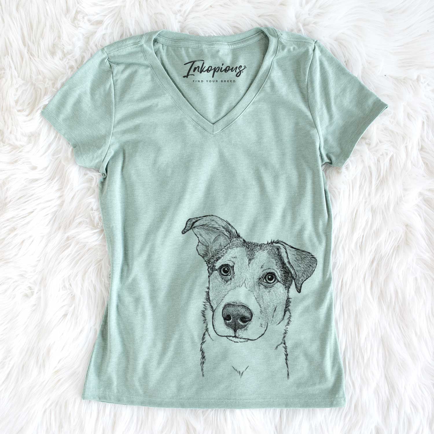 Bare Leia the Mixed Breed - Women's V-neck Shirt