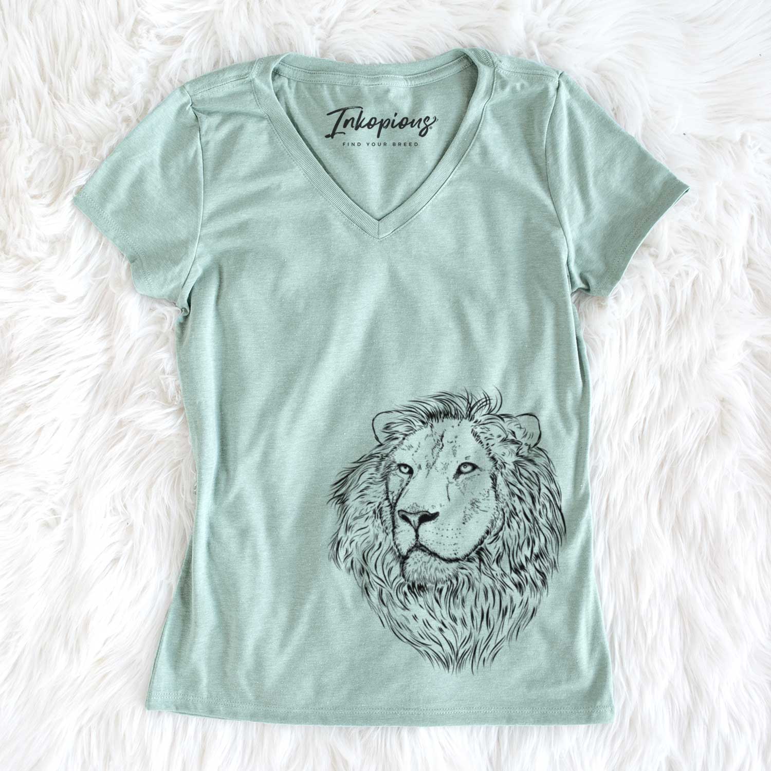 Bare Lenny the Lion - Women's V-neck Shirt