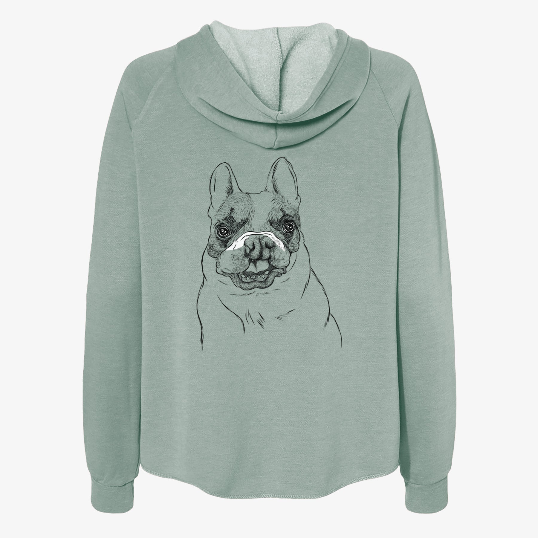 Lentil the French Bulldog - Women's Cali Wave Zip-Up Sweatshirt