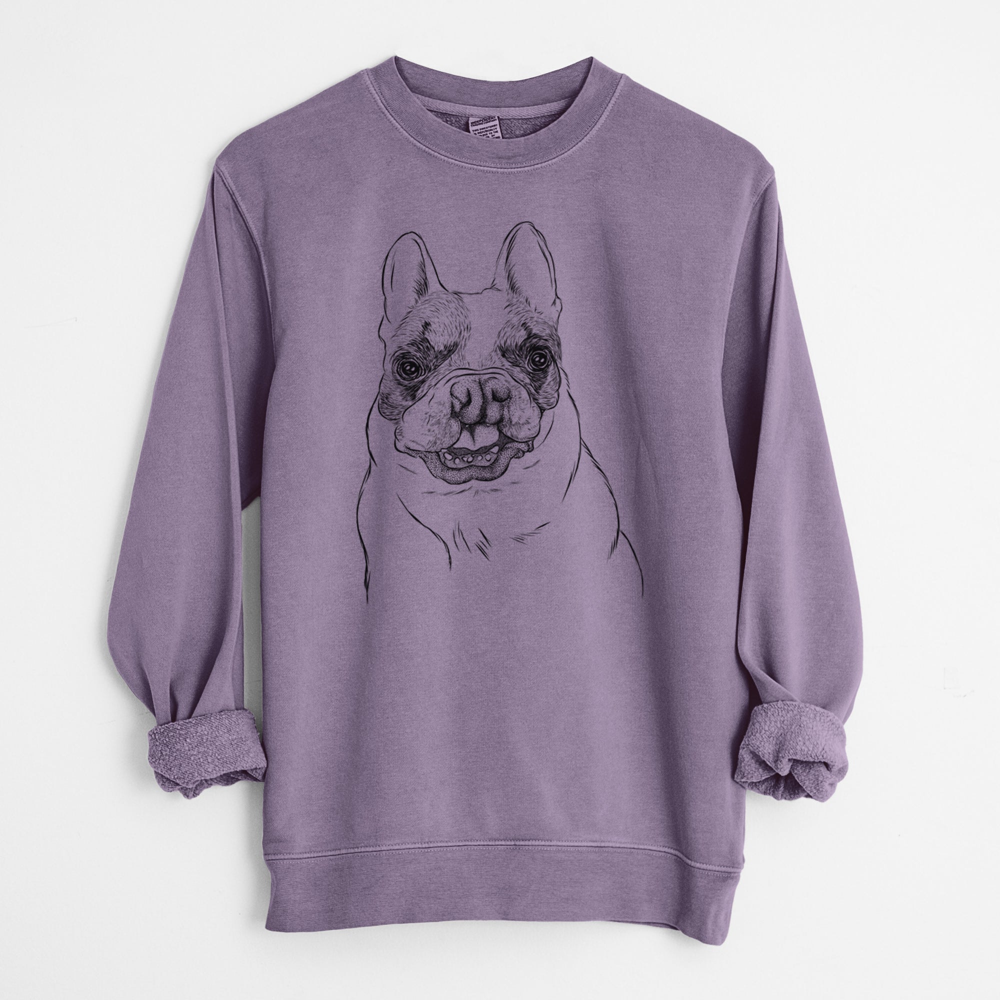 Bare Lentil the French Bulldog - Unisex Pigment Dyed Crew Sweatshirt