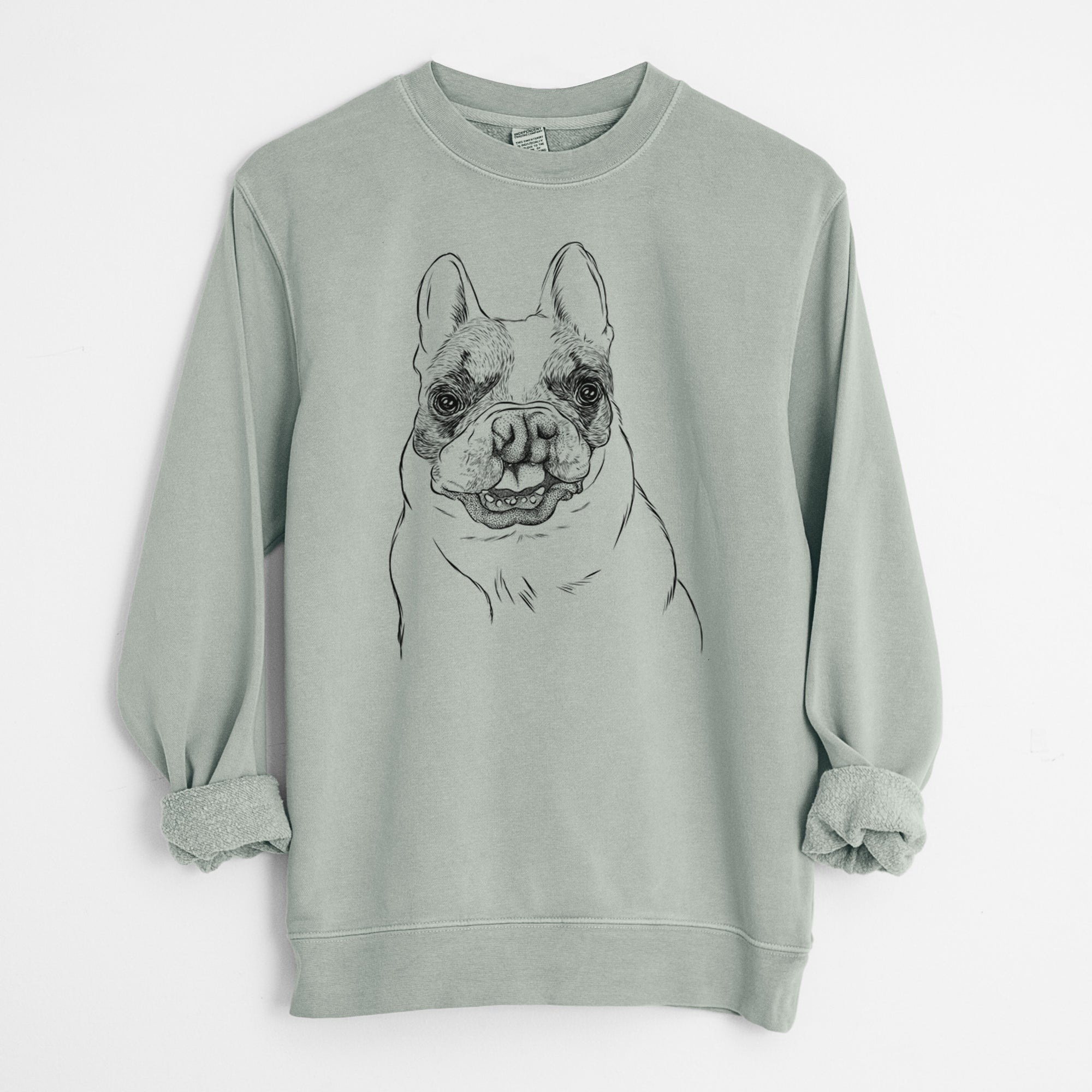 Bare Lentil the French Bulldog - Unisex Pigment Dyed Crew Sweatshirt