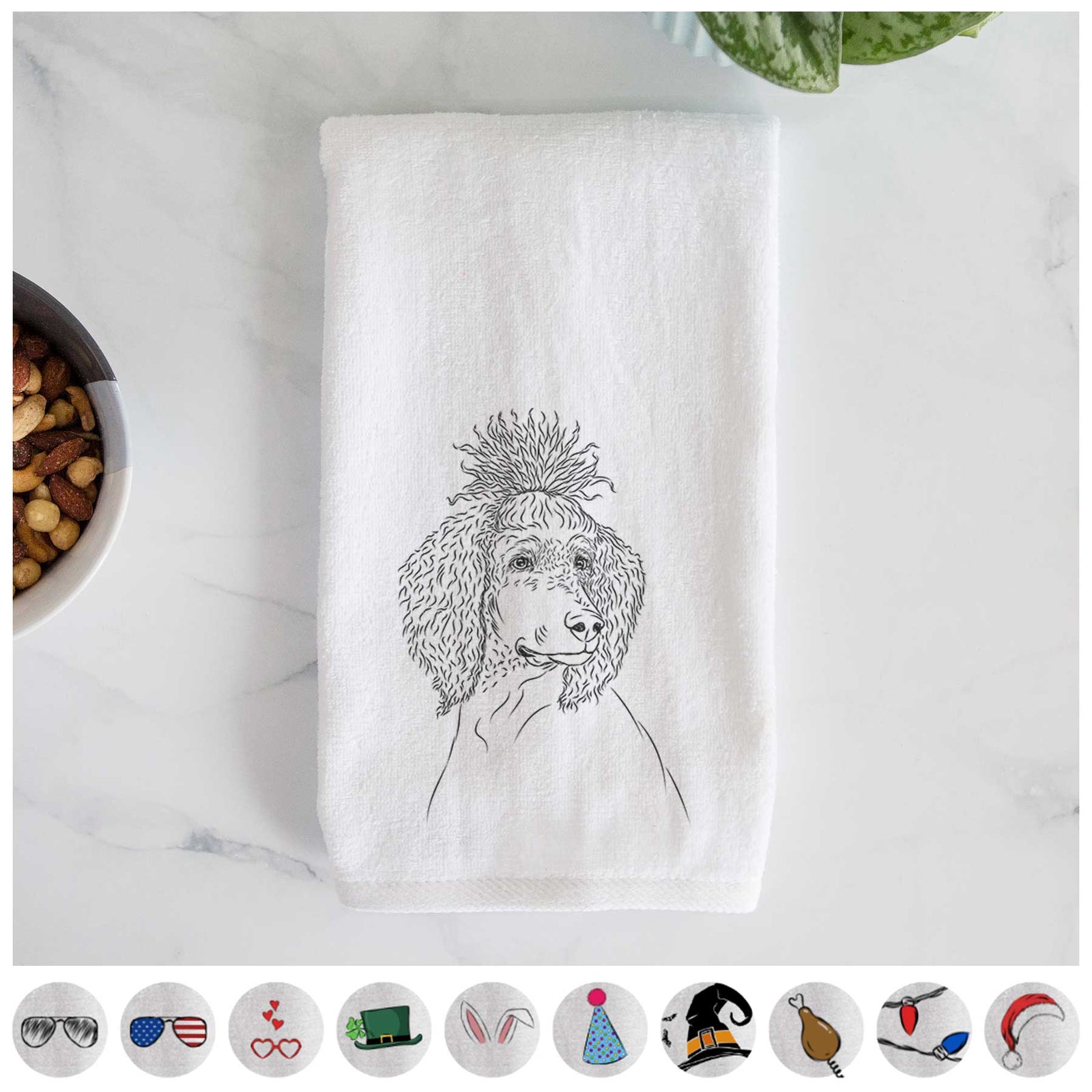 Leo the Poodle Decorative Hand Towel