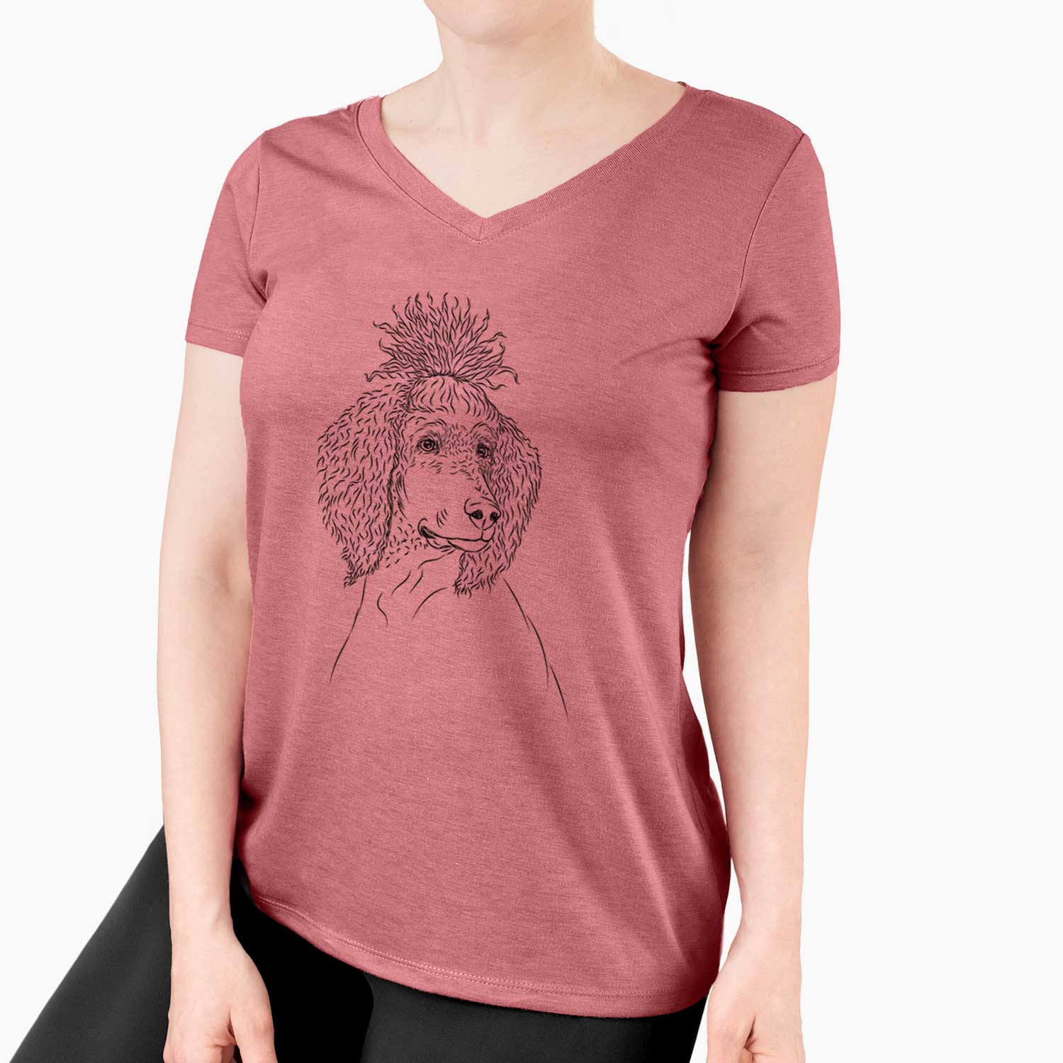 Bare Leo the Poodle - Women's V-neck Shirt