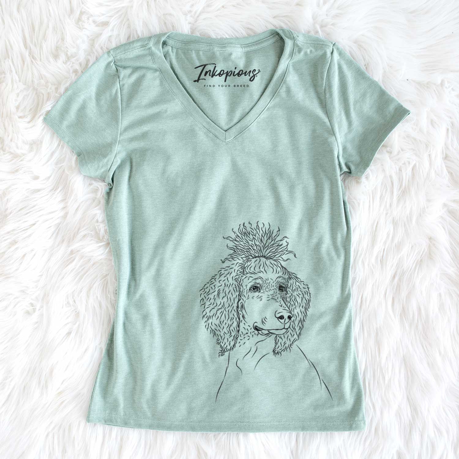 Bare Leo the Poodle - Women's V-neck Shirt