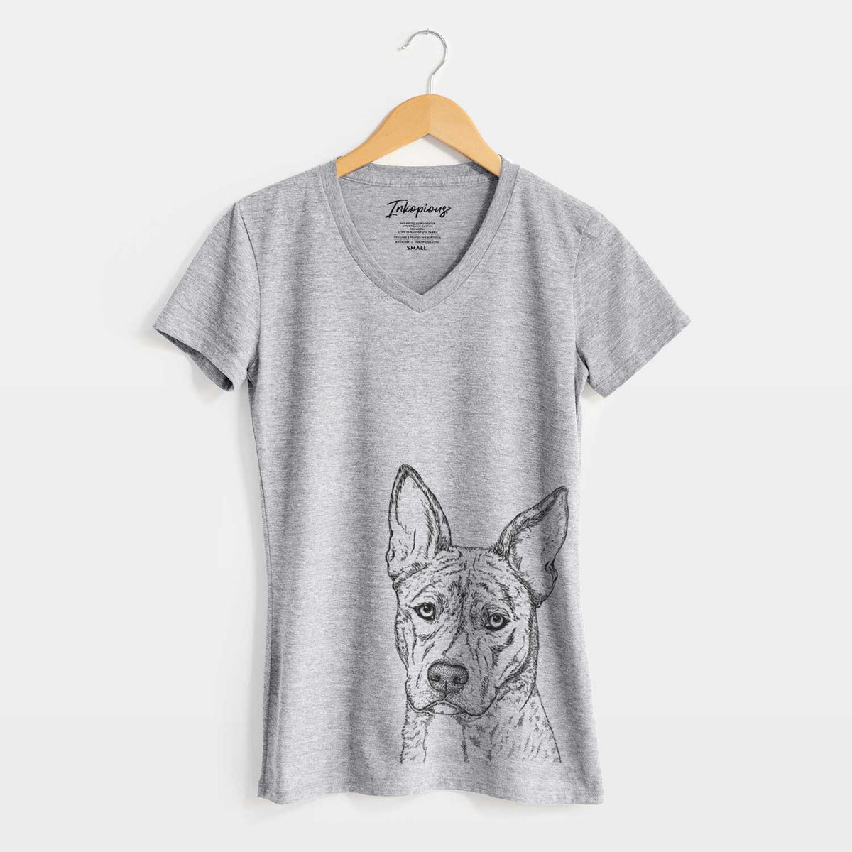 Bare Leo the Ibizan Hound Bull Mastiff Mix - Women's V-neck Shirt