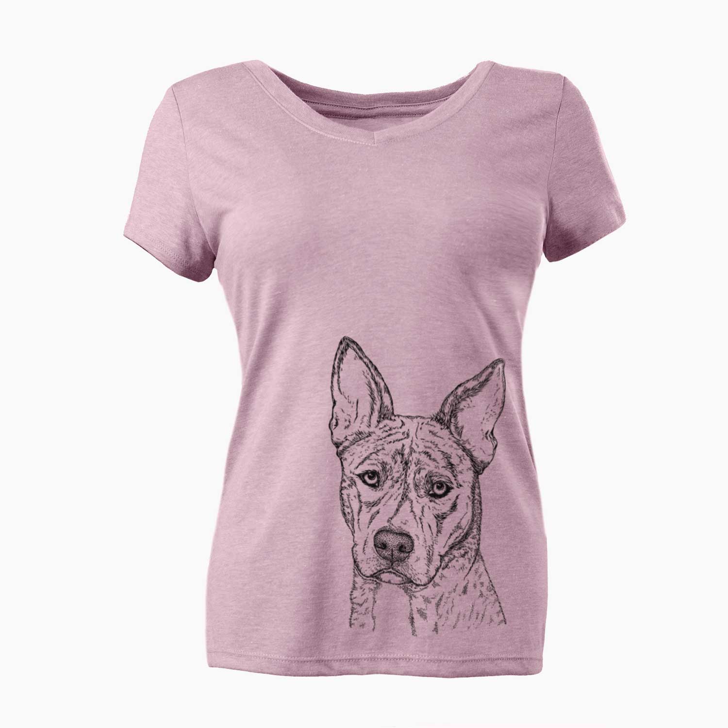 Bare Leo the Ibizan Hound Bull Mastiff Mix - Women's V-neck Shirt