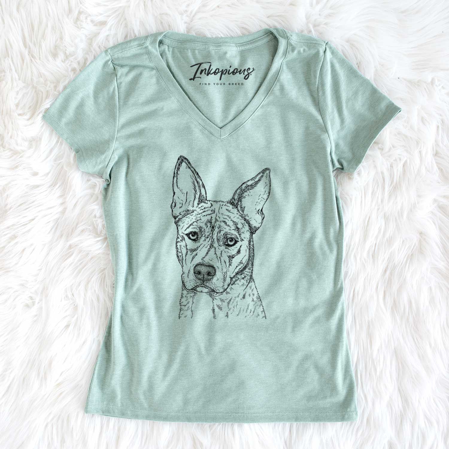 Bare Leo the Ibizan Hound Bull Mastiff Mix - Women's V-neck Shirt