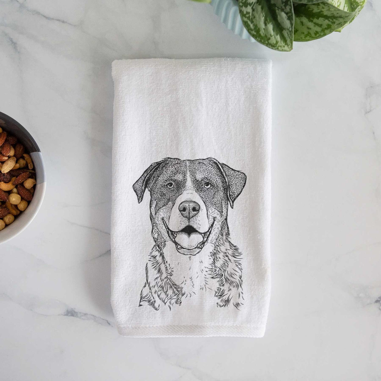 Leon the Greater Swiss Mountain Dog Decorative Hand Towel